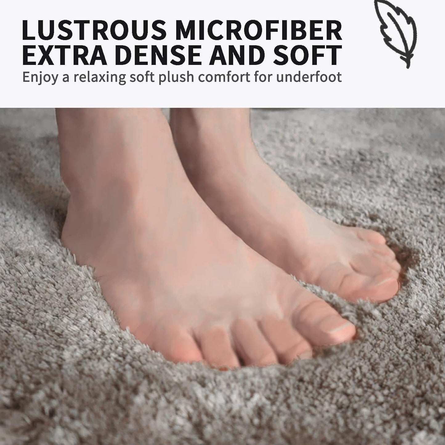 FIFU Bathroom Runner Rug 24" W x 48" L, Bath Mats for Bathroom, Bedroom & Kitchen, Non-Slip Rubber Latex Backing, Comfort & Soft Shower Bathmat & Carpet for Sink, Home & Hallways, Silver Gray