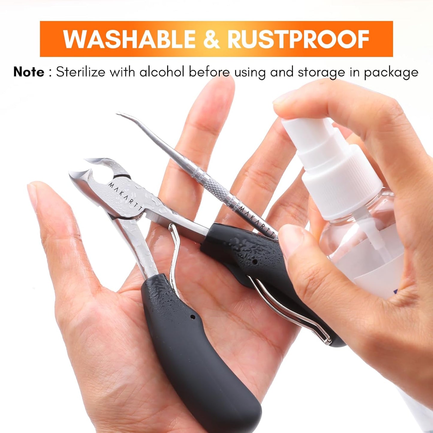 Makartt Ingrown Toenail Clippers with Nail Lifter, Stainless Steel Podiatrist Kit for Thick Nails, Manicure & Pedicure Tools for Men, Women & Seniors