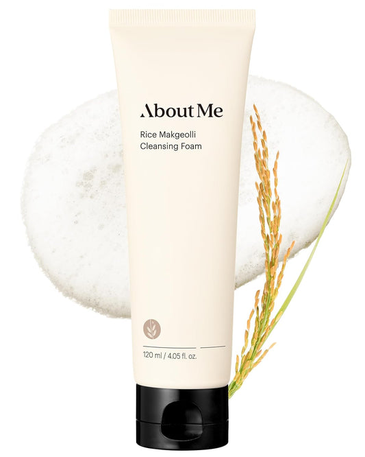 About Me Rice Makgeolli Cleansing Foam – Korean Traditional Fermentation Face Wash for Sensitive Skin – Daily pH Balanced Cleansing with Rice Bran Water – Korean Skin Care – 4.06oz, 120ml