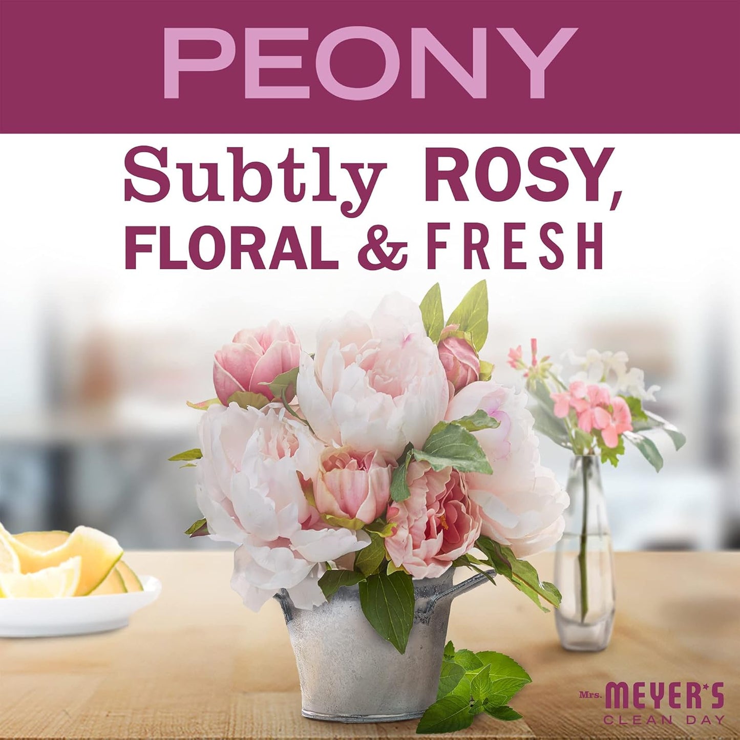 MRS. MEYER'S CLEAN DAY Room and Air Freshener Spray, Non-Aerosol Spray Bottle Infused with Essential Oils, Peony, 8 fl. oz - Pack of 3