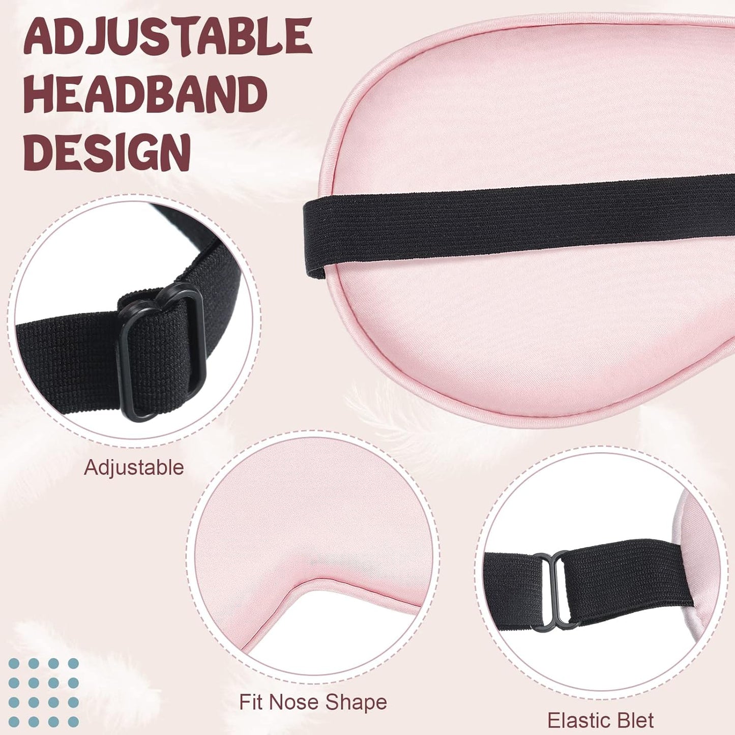 Bbto 4 Pcs Silk Sleep Eye Masks Smooth Soft Satin Eye Covers with Adjustable Strap Blindfold for Sleeping Blocking Out Lights Travel Relaxation(Multicolor)