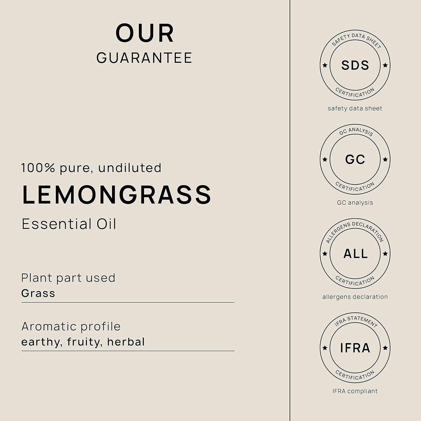 VINEVIDA Lemongrass Essential Oil - Undiluted Lemongrass Oil - DIY Candle Scents - 10 mL for Soap Making & Skin Safe