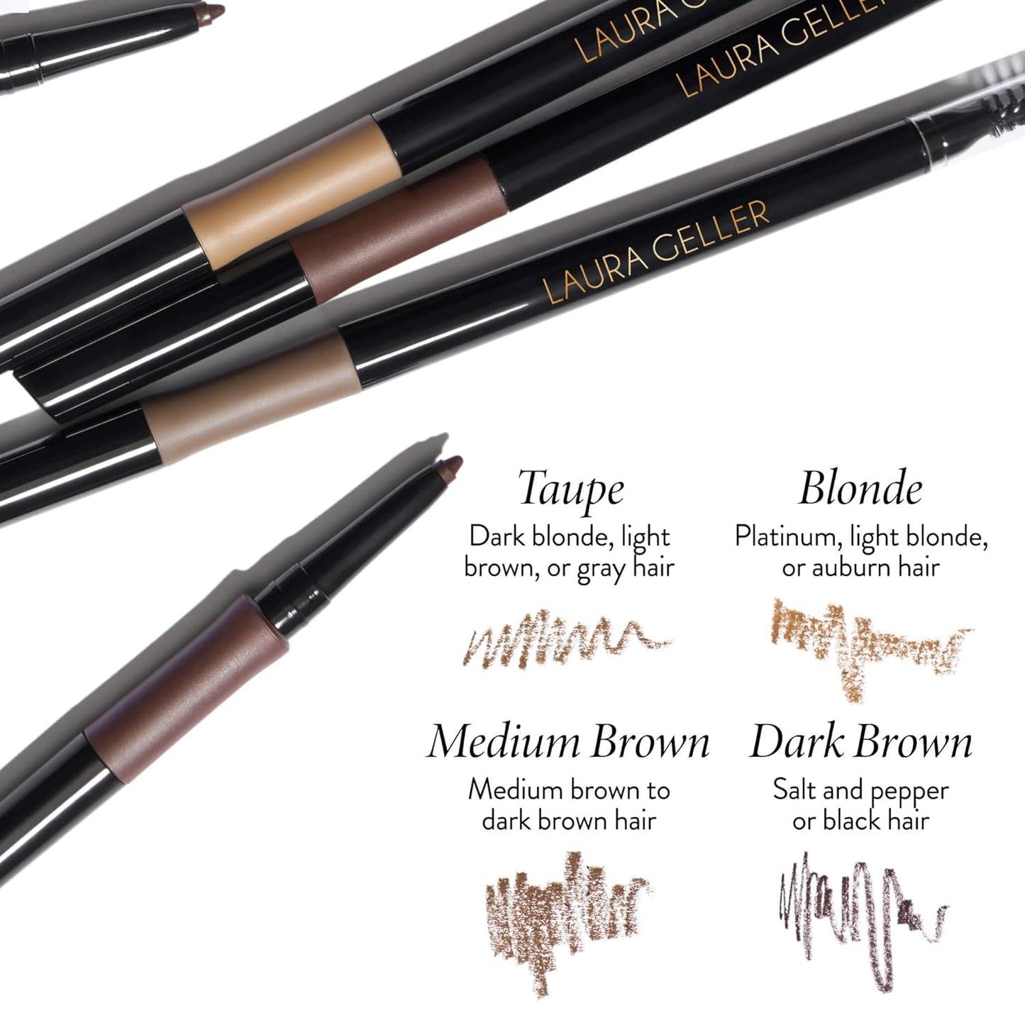 LAURA GELLER NEW YORK INKcredible Waterproof Brow Pencil- Blending Spoolie Brush - Long Lasting Eyebrow Filler (02 Taupe)