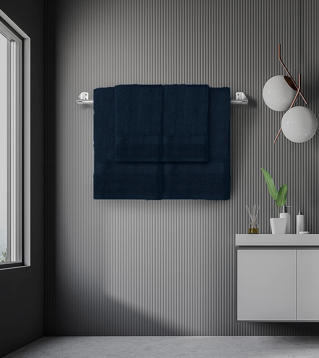 8 Piece Towel Set – 100% Cotton, Luxury & Soft Bath Towels, Highly Absorbent, Quick Dry, Plush & Fluffy, Hotel Quality, Large & Durable (2 Large Towels, 2 Hand Towels, 4 Washcloth)