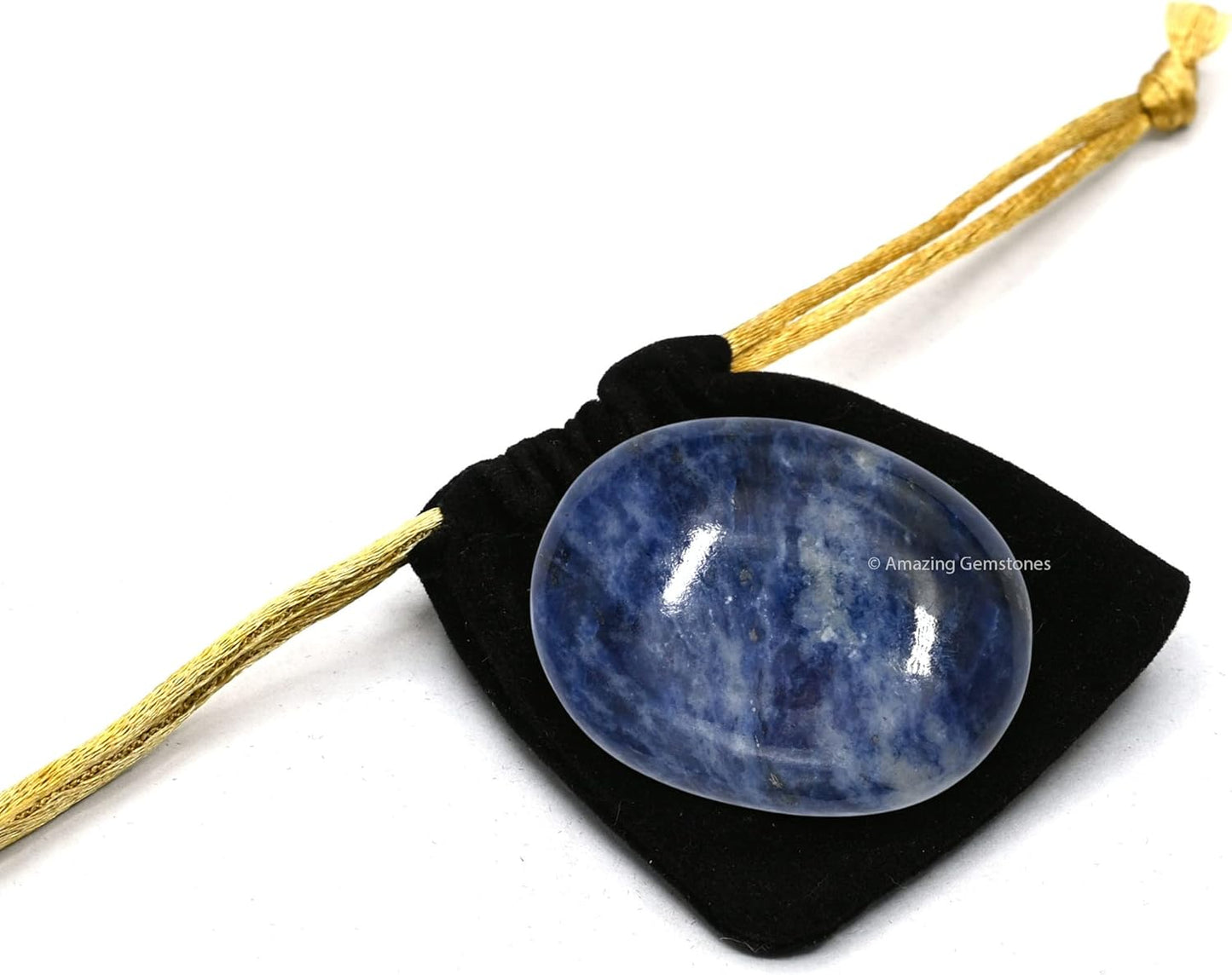Amazing Gemstone Sodalite Crystals and Healing Stones - Large Palm Stone Crystals Piedra - Crystal for Good Luck, Balanced Positive Energy, Meditation - Unique Stocking Stuffers Gifts for Women, Men