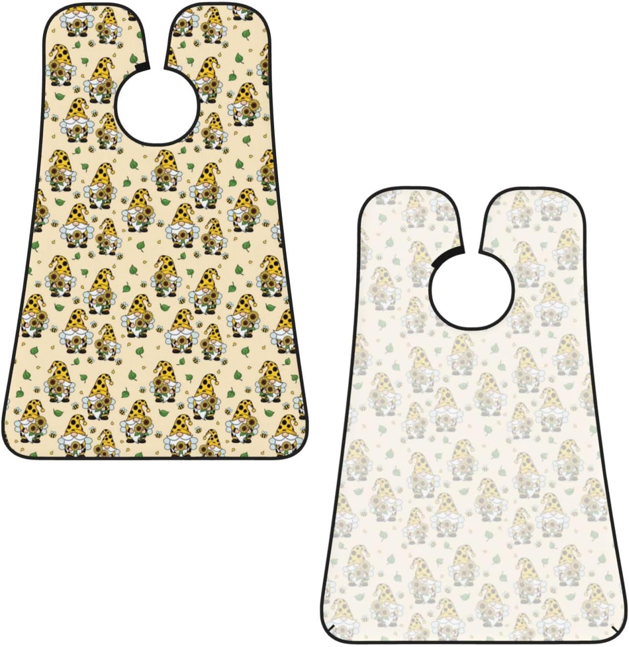 Waterproof Beard Trimming Bib, Non-Stick Hair Catcher for Men Shaving, Grooming Apron for Husband Dad, Gnomes Bees and Sunflowers Shave Bib