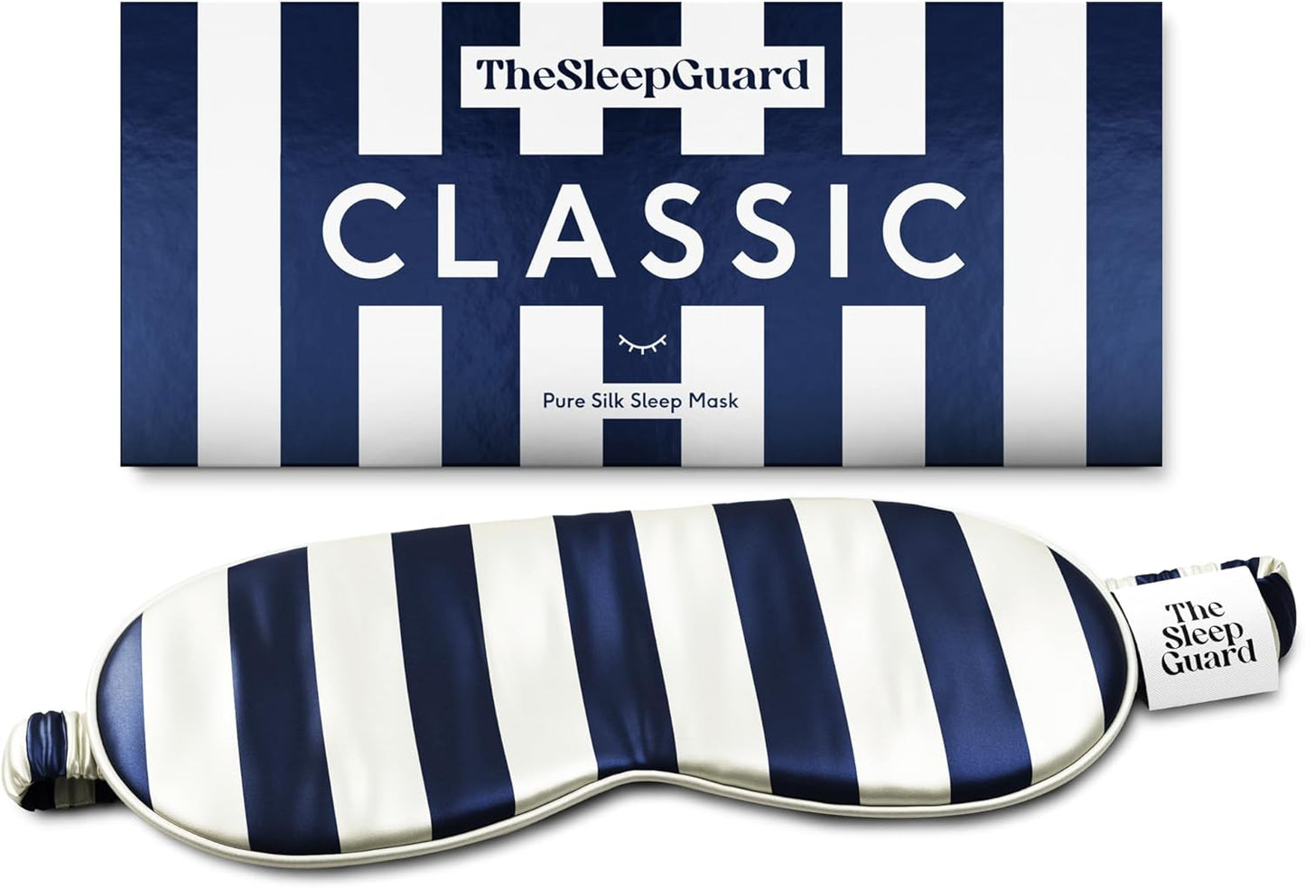 TheSleepGuard Pure Silk Sleep Mask [100% 6A Mulberry Silk, 22 Momme] Light Blocking Travel Essentials. Eye Masks for Sleeping. Black Oeko-Tex Blindfold. Eye Covers for Men & Women