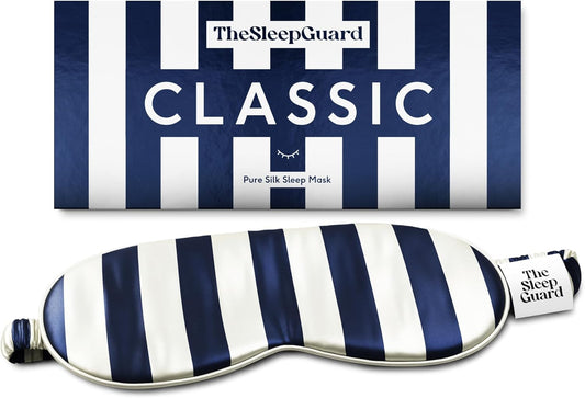 TheSleepGuard Pure Silk Sleep Mask [100% 6A Mulberry Silk, 22 Momme] Light Blocking Travel Essentials. Eye Masks for Sleeping. Black Oeko-Tex Blindfold. Eye Covers for Men & Women