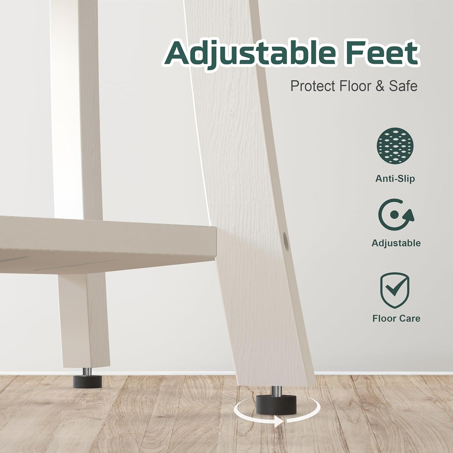 HIPS Shower Benches for Inside Shower, Waterproof Shower Stool with Storage Shelf & Adjustable Feet, SPA Bathroom Seat Chair for Shaving Legs, Indoor or Outdoor Use, White