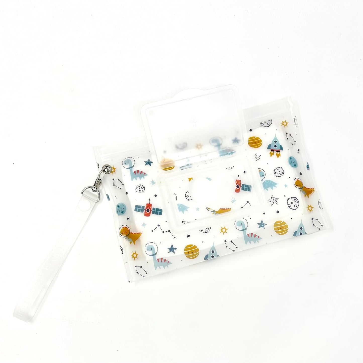 Baby Wipes Dispenser - Portable & Refillable Wet Wipe Pouch, Reusable Baby Wipes Holder & Baby Wipe Container, Baby Essential, Makeup Wipe Travel Case - Dinosaurs Love, 2pcs