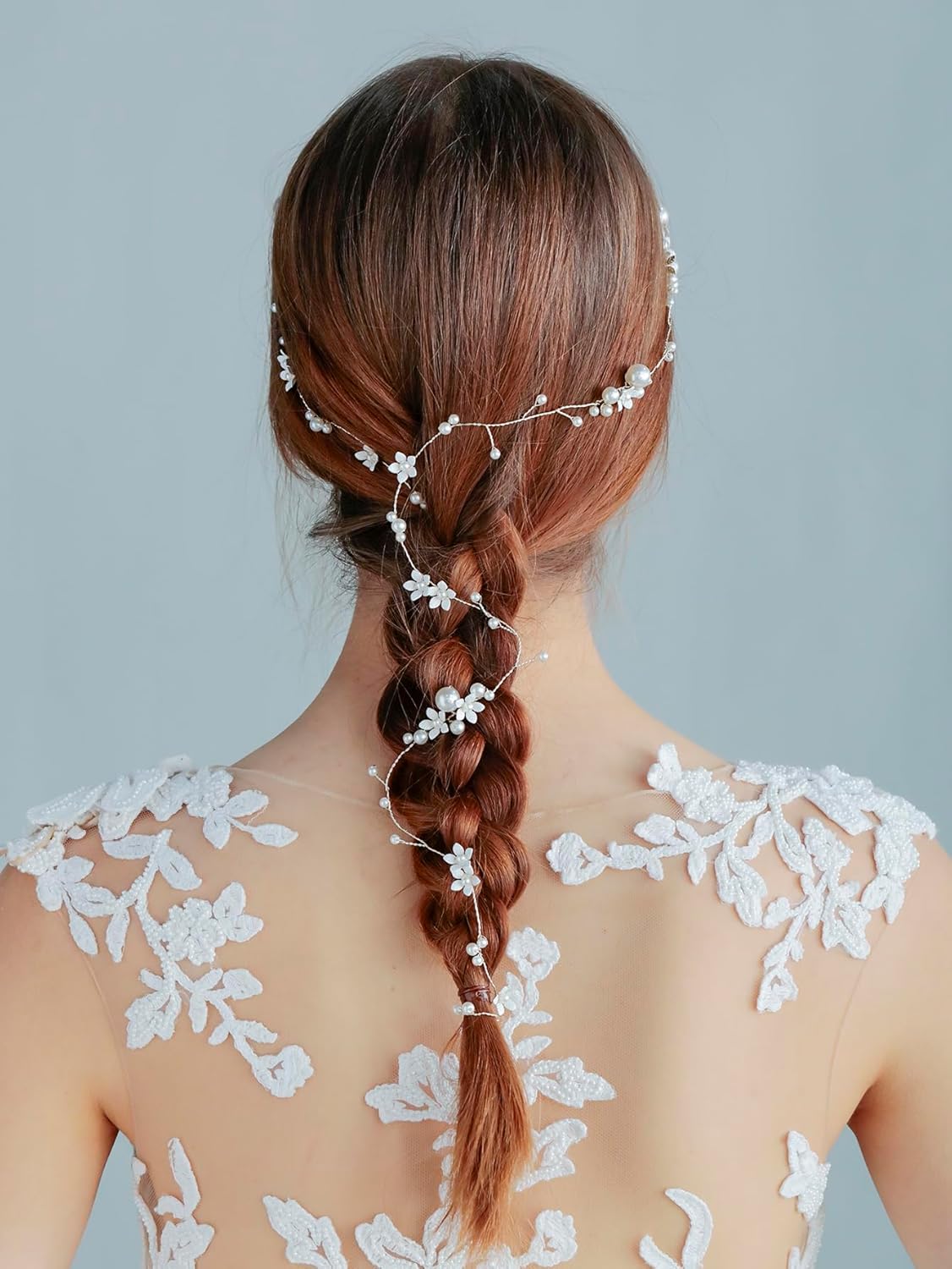 Handmade Pearl Bridal Hair Vine Wedding Hair Accessories Sparkling Pins Set Bride Wedding Pieces for Women and Girls Hair Jewelry Brides Headpieces Crystal 40'' Light Gold 7 Pcs