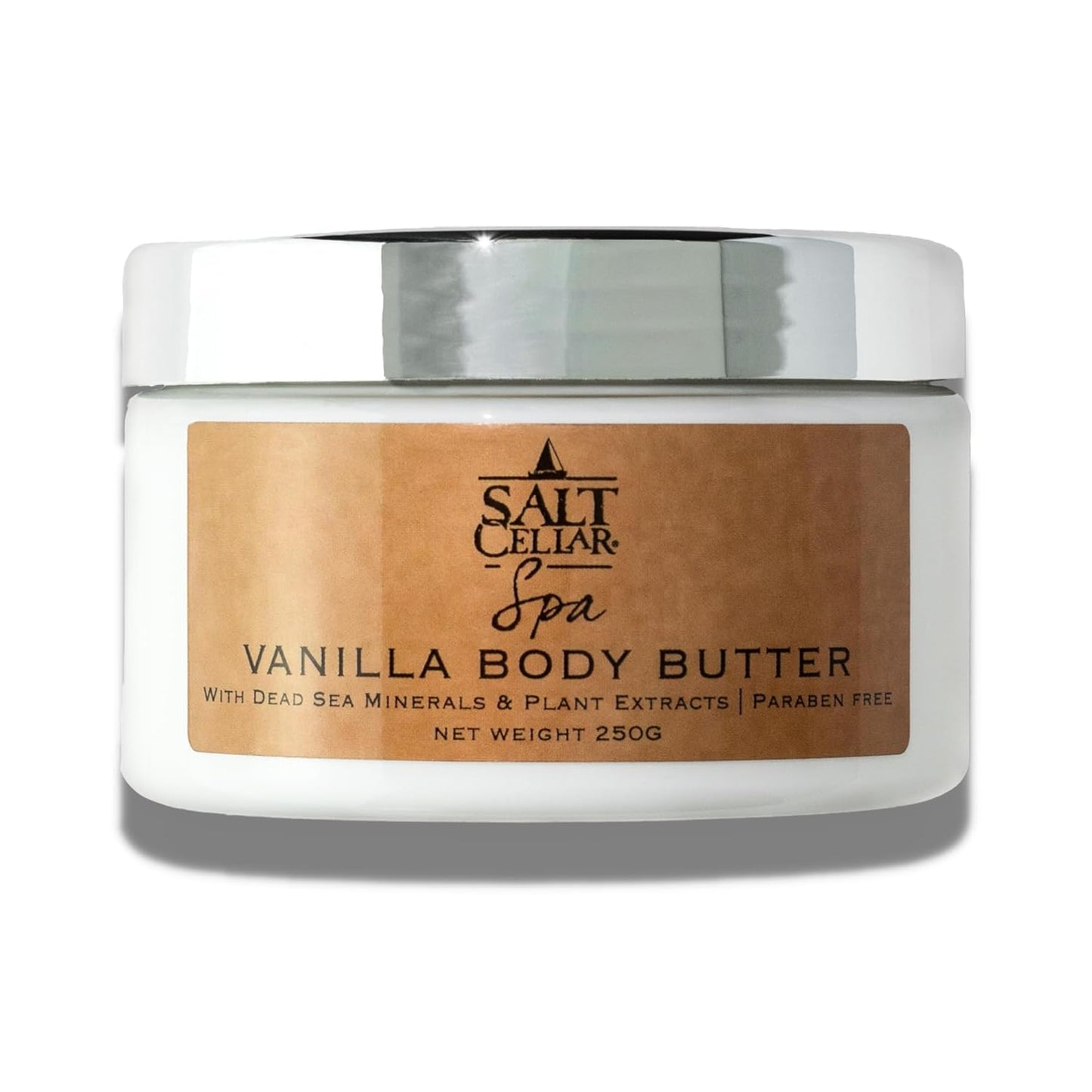 Salt Cellar Spa Vanilla Body Butter for Women, Made with Dead Sea Minerals, Shea Butter and Plant Extracts, Luxurious Skin Rejuvenation and Moisturization, Made in Israel, Cruelty-Free, Paraben Free