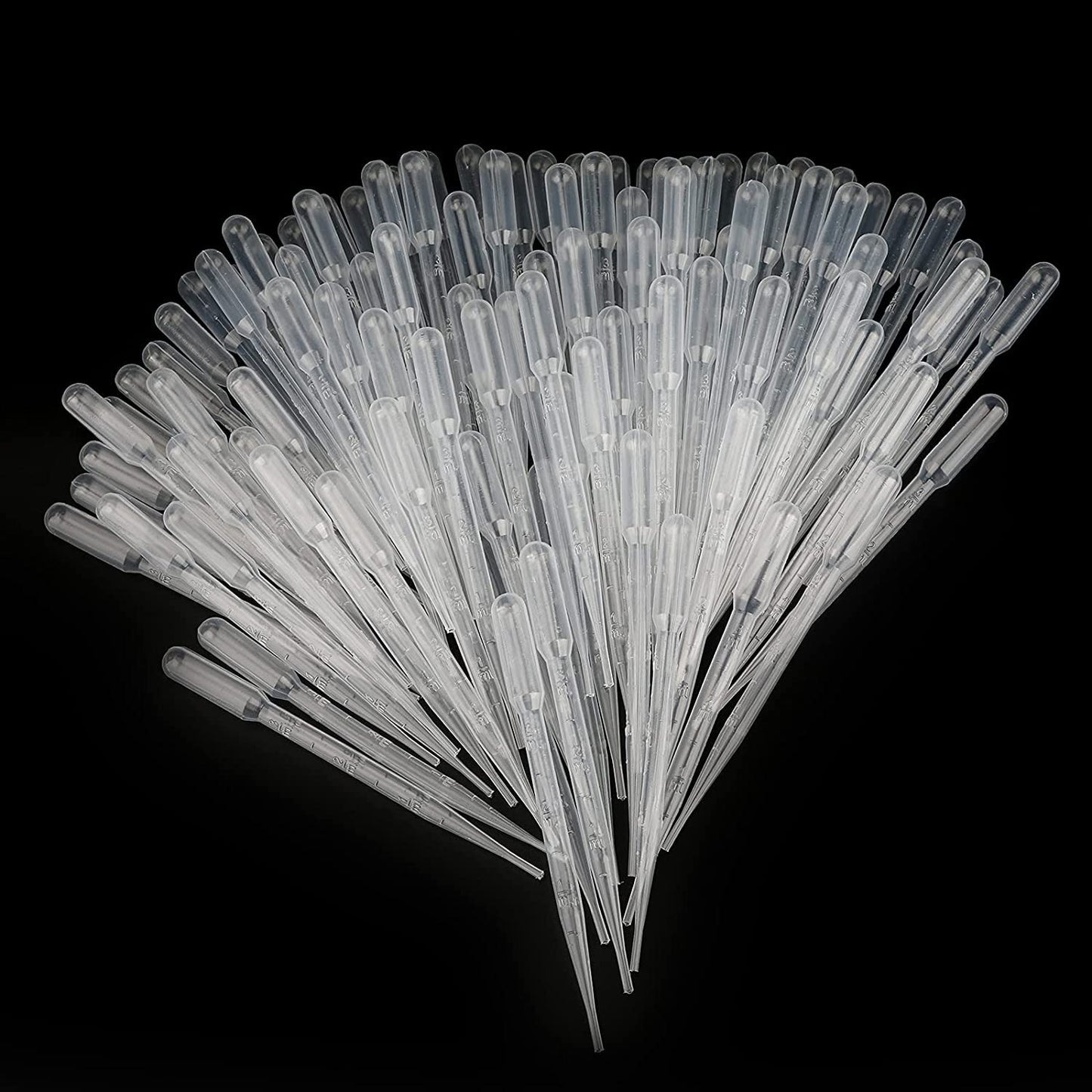 G2PLUS 200PCS 3ml Disposable Plastic Transfer Pipettes, Calibrated Pipettes Dropper for Liquid, Science Laboratory, Essential Oils, Experiment, Make up Tool