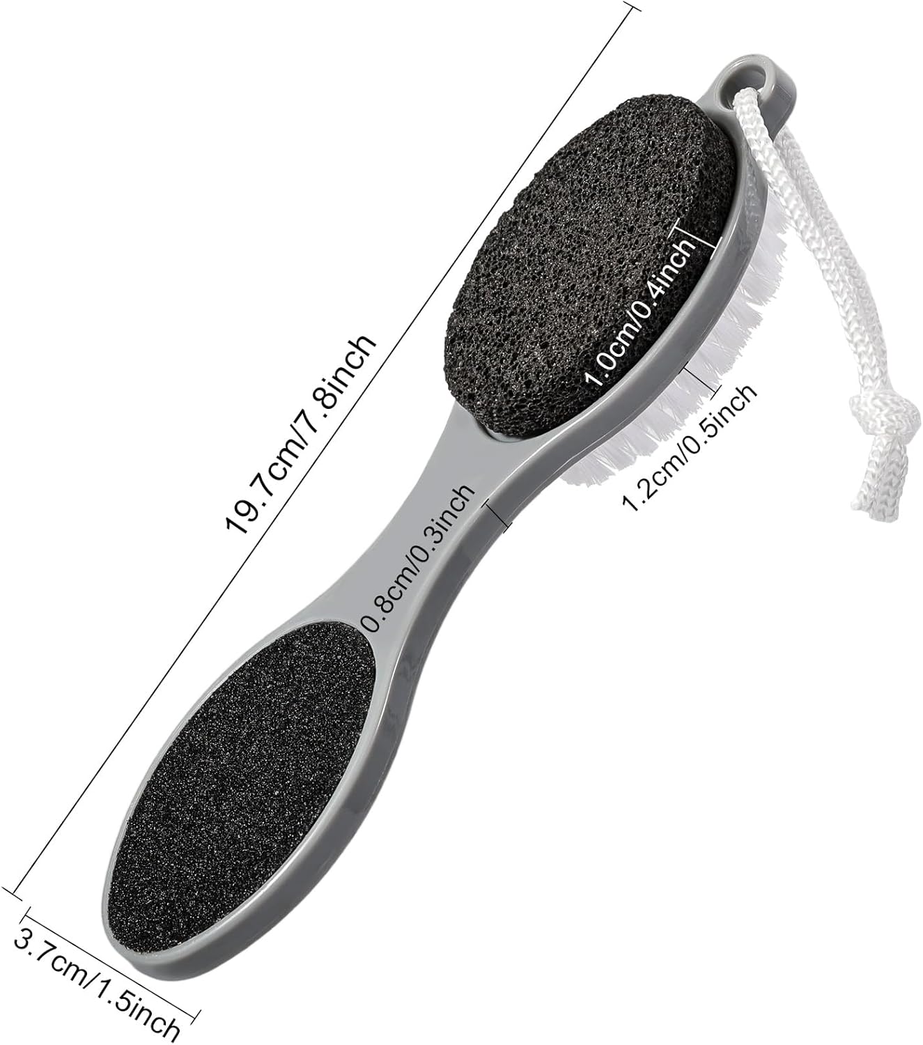 Pumice Stone Brush for Feet 4 in 1, Foot File Callus Remover, Foot Rasp and Sand Paper Pedicure Tools with Handle, Shower Foot Scrubber, Soft Smooth Feet for Home Foot Care,4 Pack