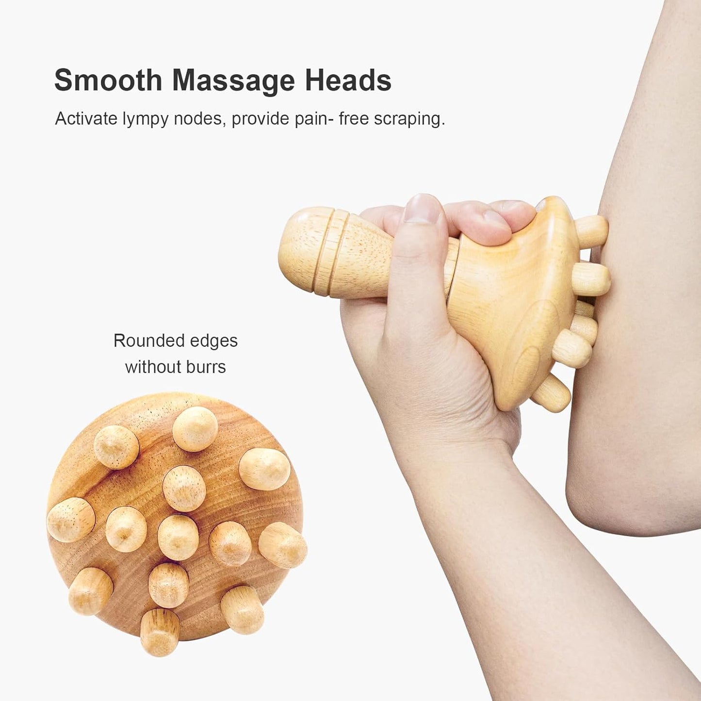 Wood Therapy Massage Tool Wooden Lymphatic Drainage Massager One-Handed Body Sculpting Tools,Physical Therapy Tools, Muscle Scraping Tool,Gua Sha Wood Therapy Tool-5.5 * 4.3 inches