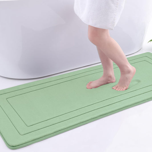 Arotive Memory Foam Bathroom Rug Mat 59x24, Ultra Soft and Absorbent Bath Mat, Machine Wash Dry, Comfortable Bath Rug Carpet for Bathroom Floor, Tub and Shower, Sage Green