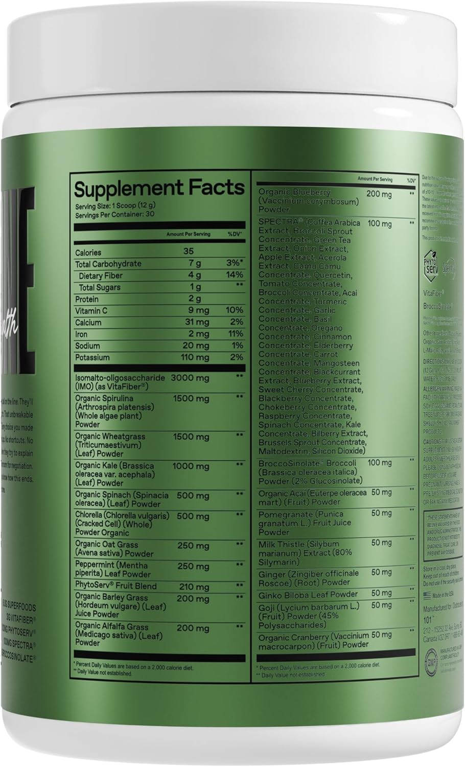 ONE of ONE Greens & Gut Health – Superfood Greens Powder with Prebiotics, Probiotics & Digestive Enzymes for Gut Health, Immunity & Energy, No Artificial Sweeteners - Pineapple, 30 Serving