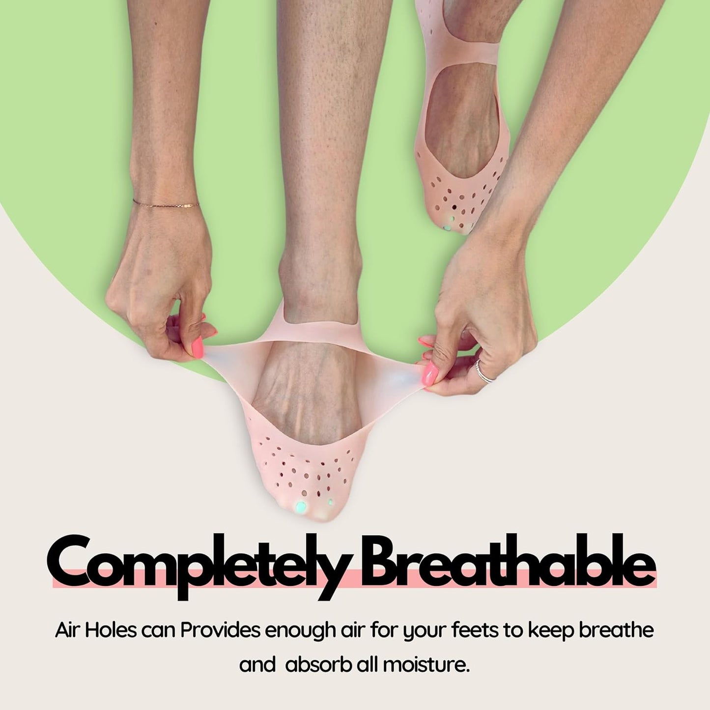 Moisturizing Gel Socks - Hydrating Spa Treatment for Soft, Smooth Feet, Ideal for Dry, Cracked Heels and Rough Skin (Medium, 2 Pairs)