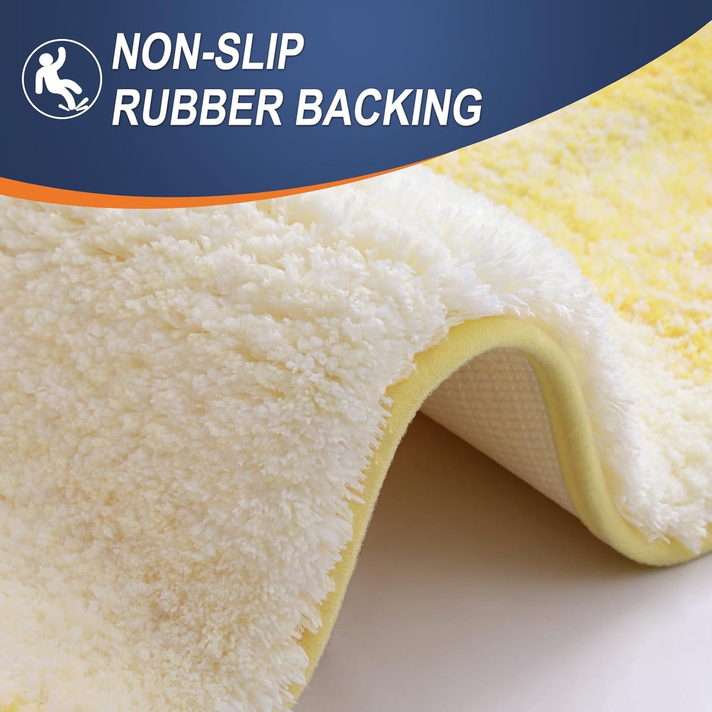 OLANLY Bathroom Rugs Mat 30x20, Extra Soft Absorbent Microfiber Bath Rugs, Rubber Backing, Quick Dry, Machine Washable Bath Mats for Bathroom Floor, Tub and Shower, Home Decor Accessories, Yellow