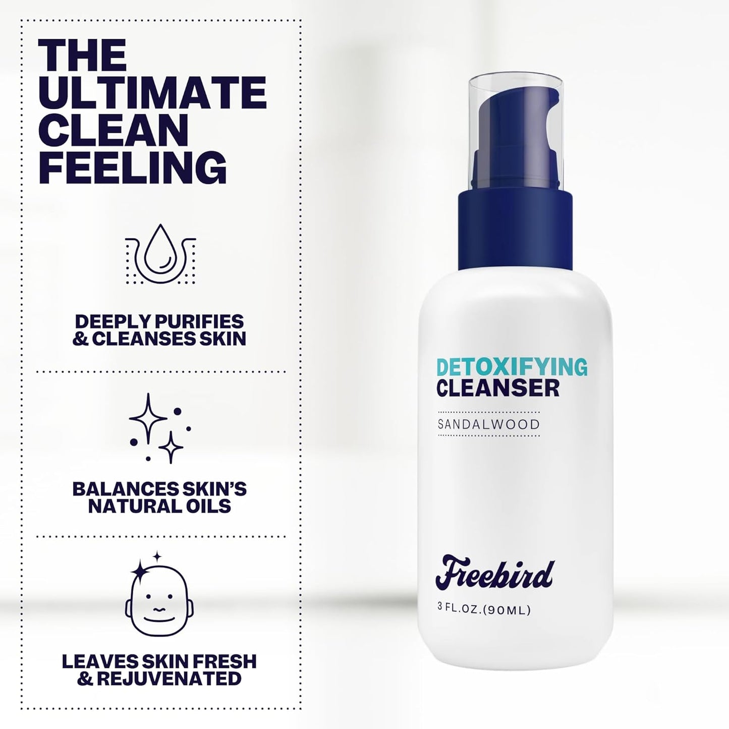 Freebird Scalp Cleanser - 90mL Detoxifying Head Wash, All-Natural Gentle Scalp Scrub, Refreshing & Soothing, Paraben-Free, Travel Size, Nourishing Daily Cleanser for Bald Men and Women