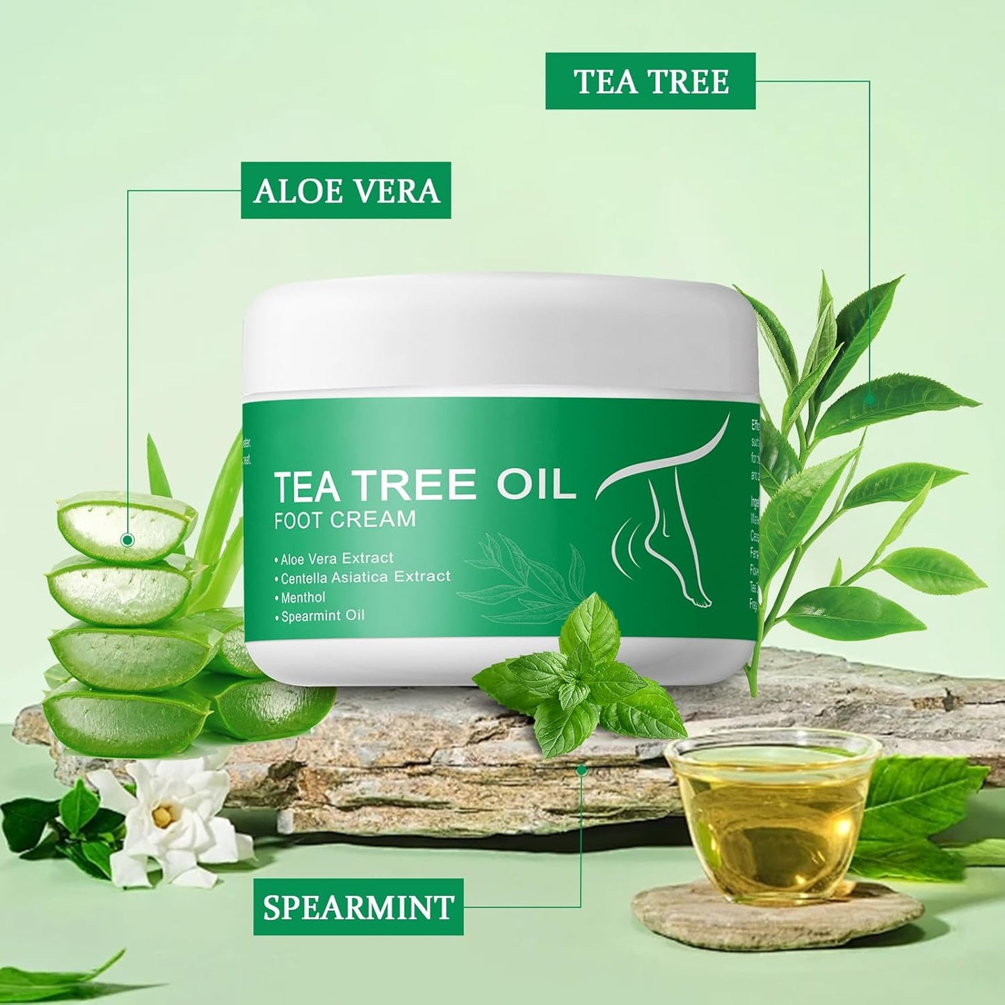 Tea Tree Oil Foot Cream for Dry Cracked Feet,Hydrating Foot Cream For Women Men (8oz)