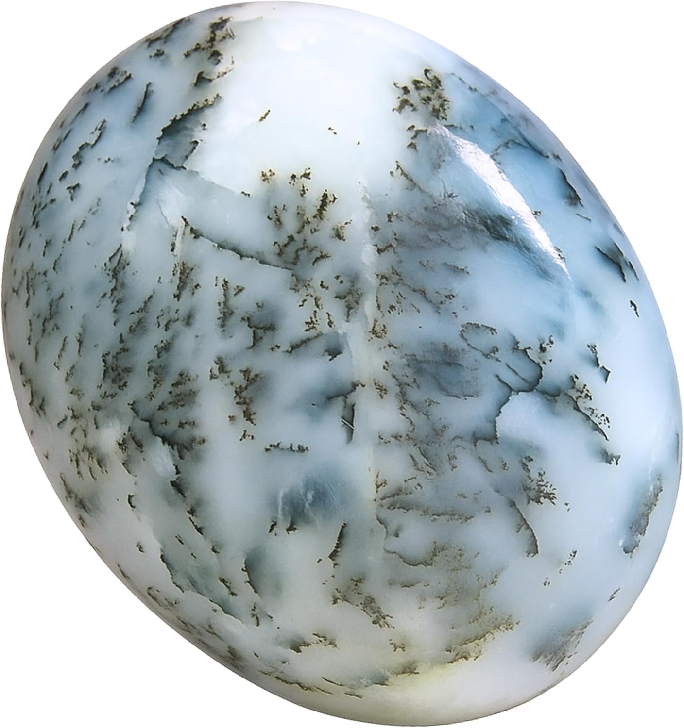 Amazing Gemstone Dendrite Opal Crystals and Healing Stones - Large Palm Stone Crystals Piedra - Crystal for Good Luck, Balanced Positive Energy, Meditation - Unique Stocking Stuffers, Gifts for Women