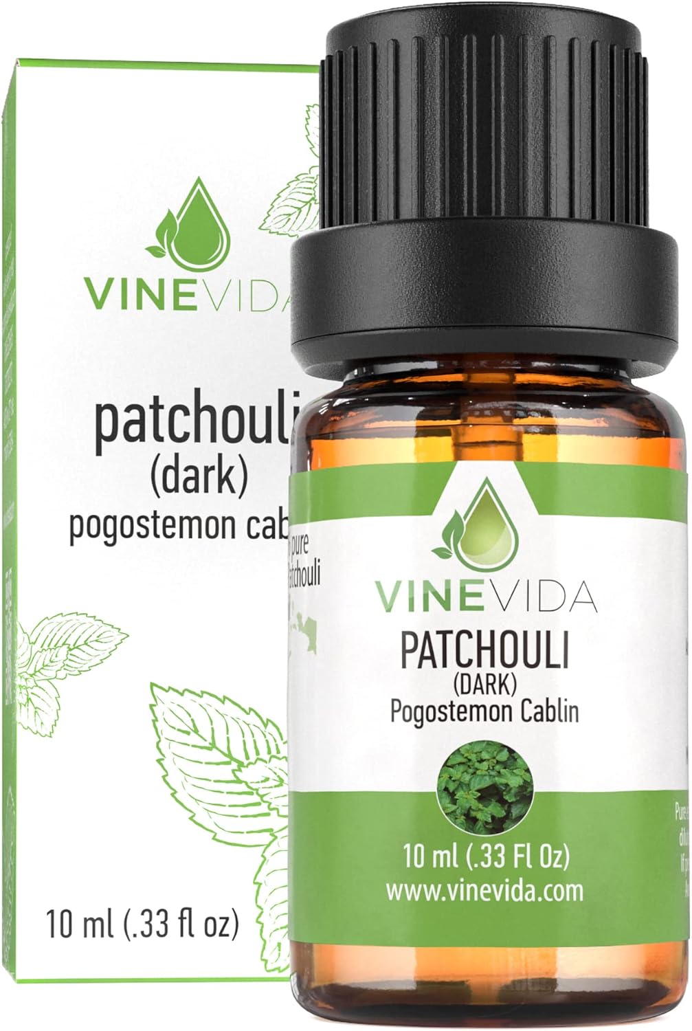 VINEVIDA Patchouli Essential Oil 10 mL - Undiluted Patchouli Oil 10 mL - Patchouli - DIY Candle Scents for Candlemaking - 10 mL Essential Oil for Soap Making Safe for Skin (4OZV-OBP-PAT-30P-10ML)