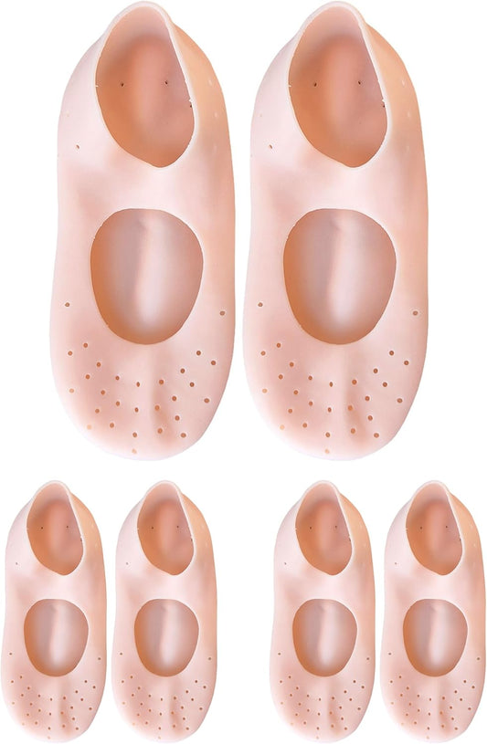 Moisturizing Gel Socks - Hydrating Spa Treatment for Soft, Smooth Feet, Ideal for Dry, Cracked Heels and Rough Skin (Medium, 2 Pairs)