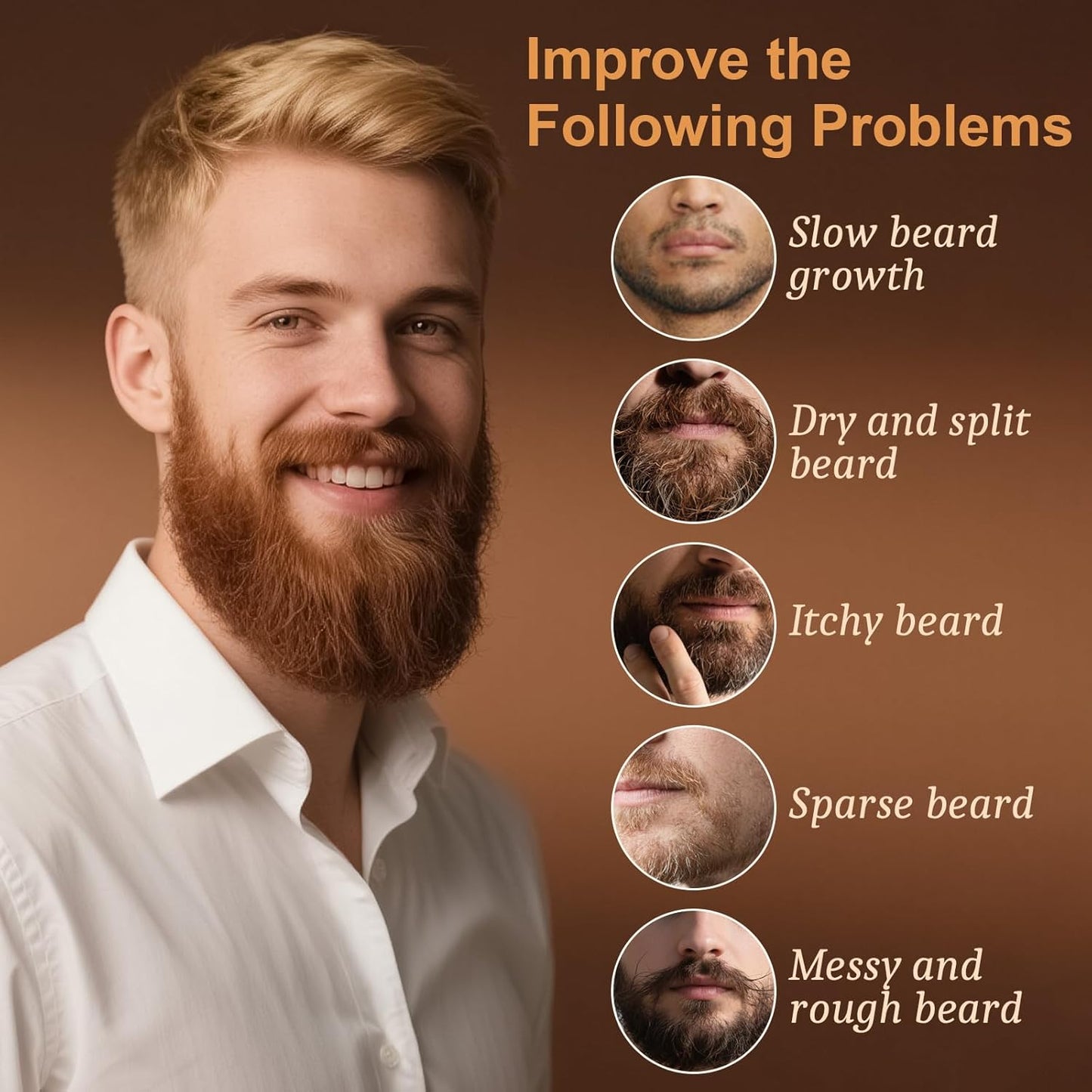 XIKEZAN 5 Pack Beard Oil Set w/Sandalwood, Orange, Vanilla, Cedarwood, Unscented for Beard Care, Moisturizing, Soften,Birthday Gifts for Men Him Dad Husband Christmas Gifts Stocking Stuffers