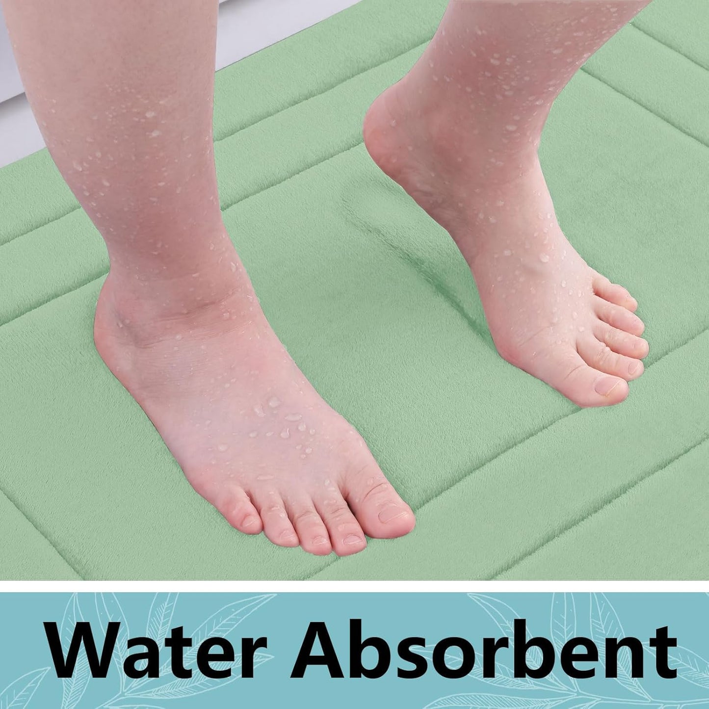 Arotive Memory Foam Bathroom Rug Mat 59x24, Ultra Soft and Absorbent Bath Mat, Machine Wash Dry, Comfortable Bath Rug Carpet for Bathroom Floor, Tub and Shower, Sage Green