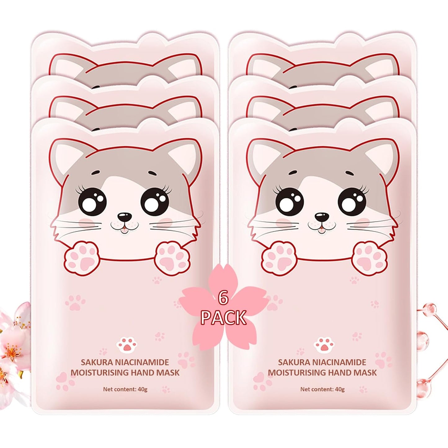 Hand Masks Moisturizing Gloves,6 Pairs Hydrating Hand Peel Masks Gift Set for Dry Cracked Hands Care,Long-lasting and Non-greasy Hand Moisturizer Gloves for Women A