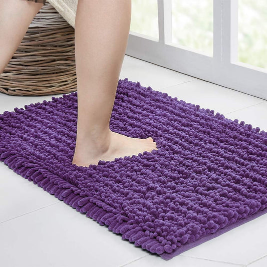 Walensee Bathroom Rug Non Slip Bath Mat (36x24 Inch Lavender) Water Absorbent Super Soft Shaggy Chenille Machine Washable Dry Extra Thick Perfect Absorbant Best Large Plush Carpet for Shower Floor