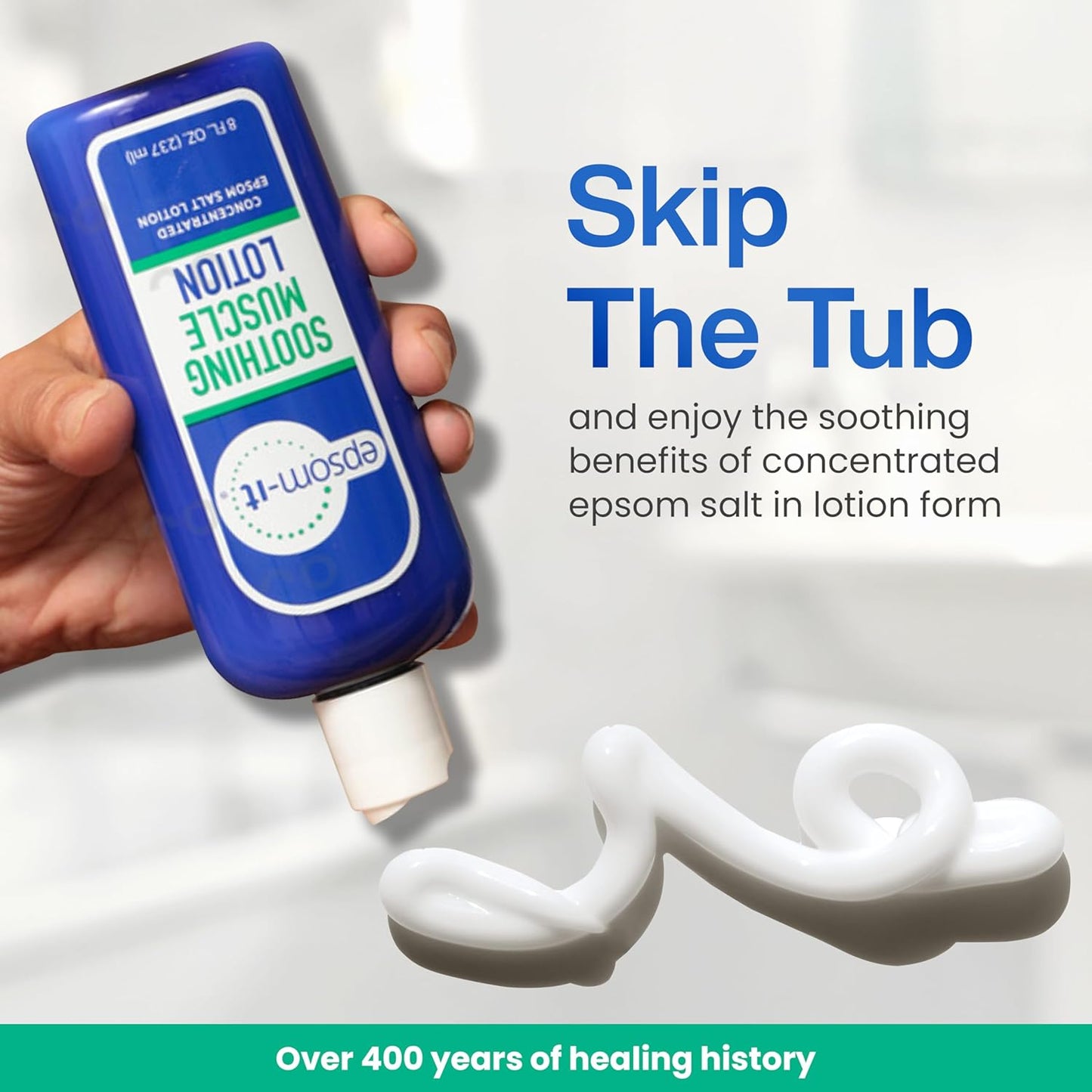 Epsom-It Soothing Muscle Magnesium Lotion – Epsom Salt Topical Cream with Arnica and Magnesium Sulfate - Designed for Muscle Stiffness, Leg Cramps, Feet, Knees and Achy Feet - 8.0 oz