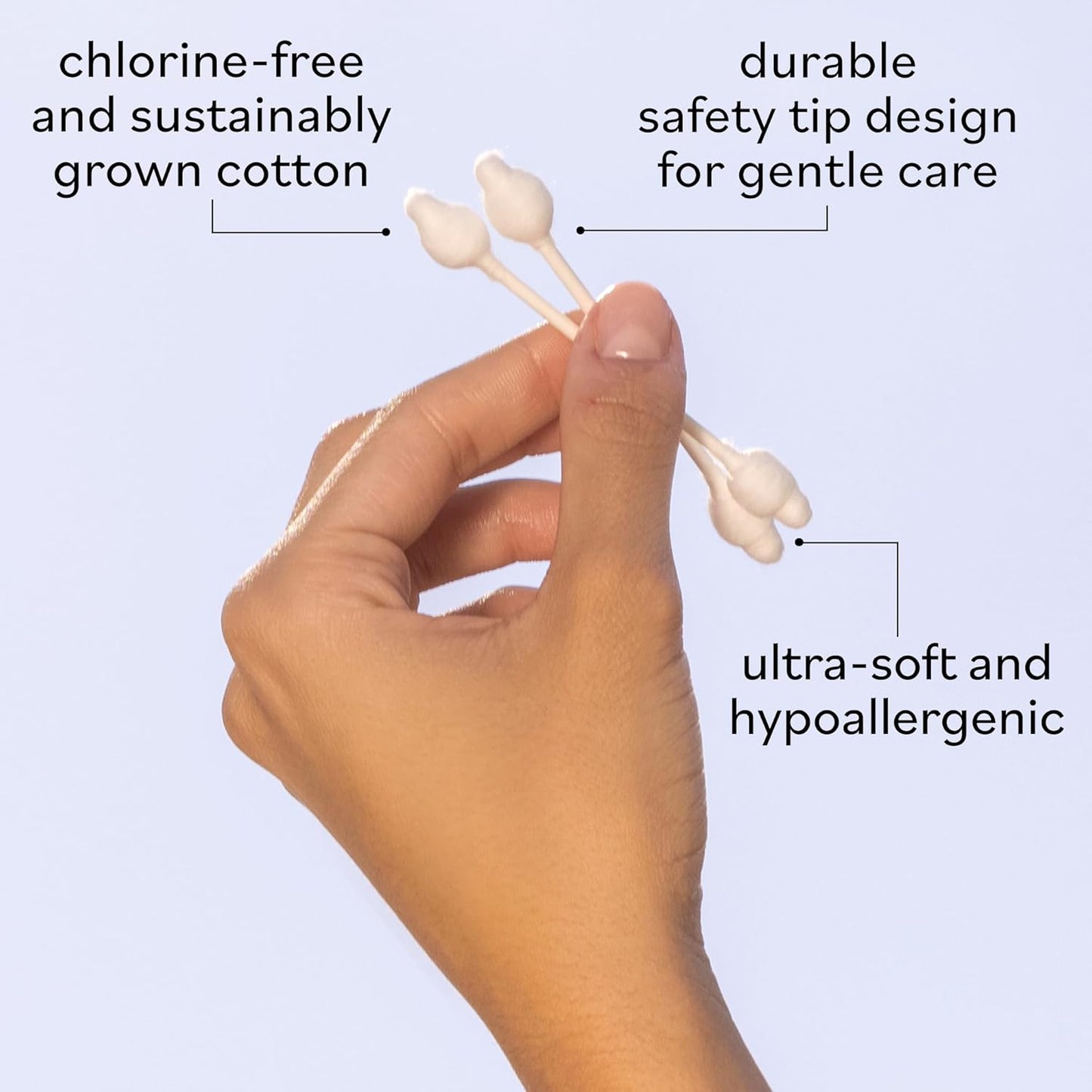 Sky Organics Organic Baby Cotton Swabs for Baby, 100% Pure Organic Cotton, GOTS Certified Organic Cotton, 60 Count