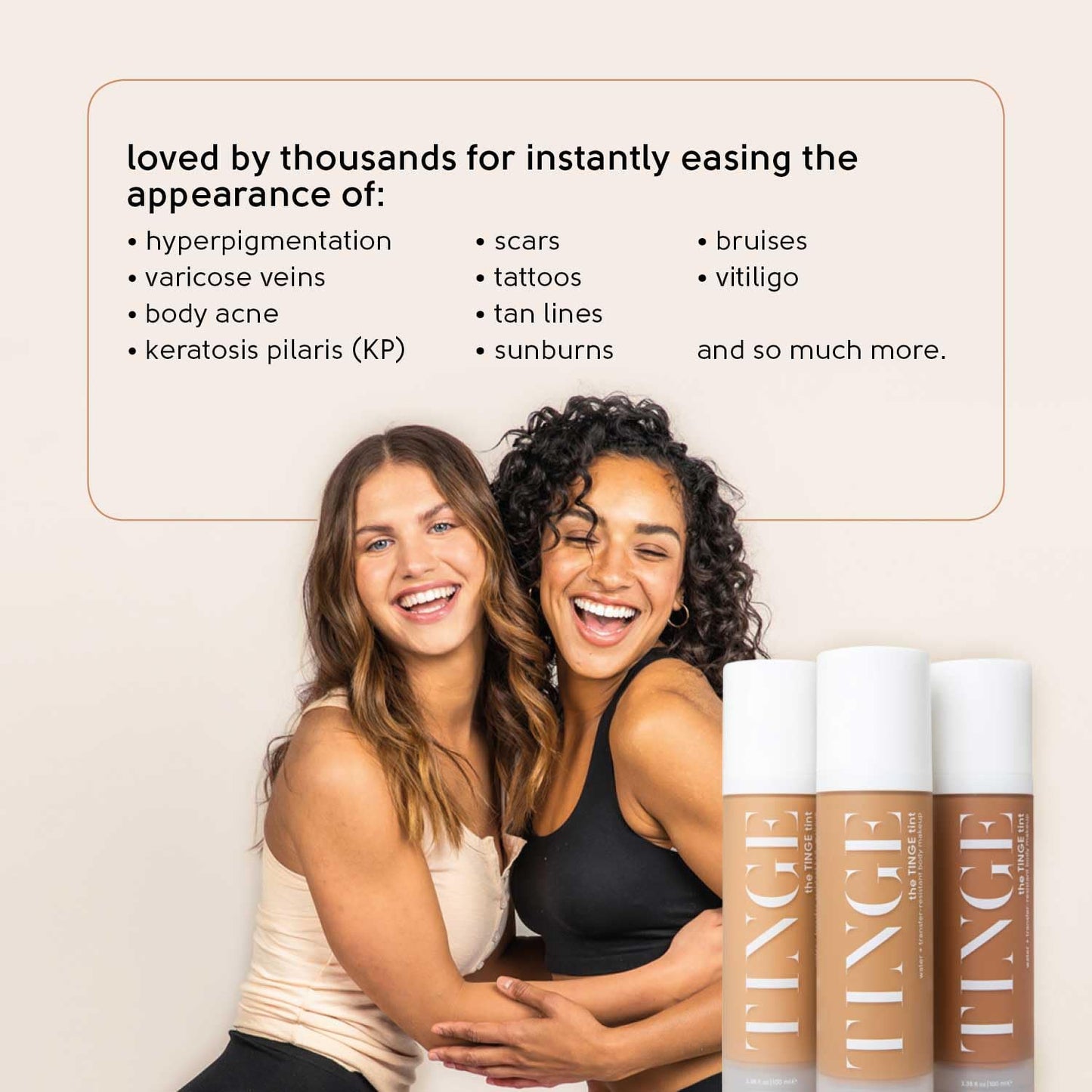 Tinge Tint Body Makeup, Up to 48 Hours, Medium Coverage Cream With Amino Acids, Hyaluronic Acid & Lysine, Semi Matte Finish, Water & Transfer Resistant, 3.38 Fl Oz Tube - Fair Neutral