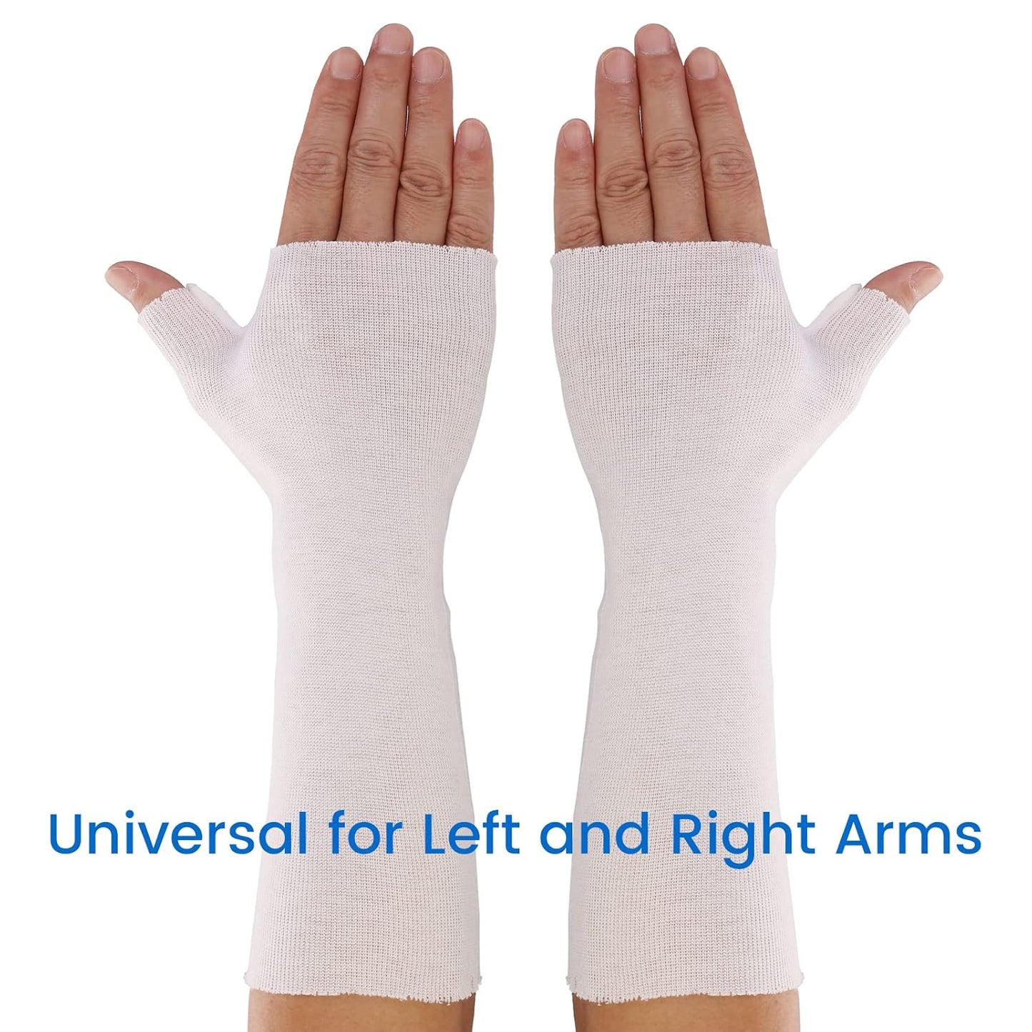 Hand Socks for Splint (Pack of 10), Stockinette Tubing, Thin Breathable Surgical Sleeves for Arm, Wrist and Thumb Sleeve Under Brace, Cast Wrap Liner for Men & Women, Fit Left & Right Hands (White, S)