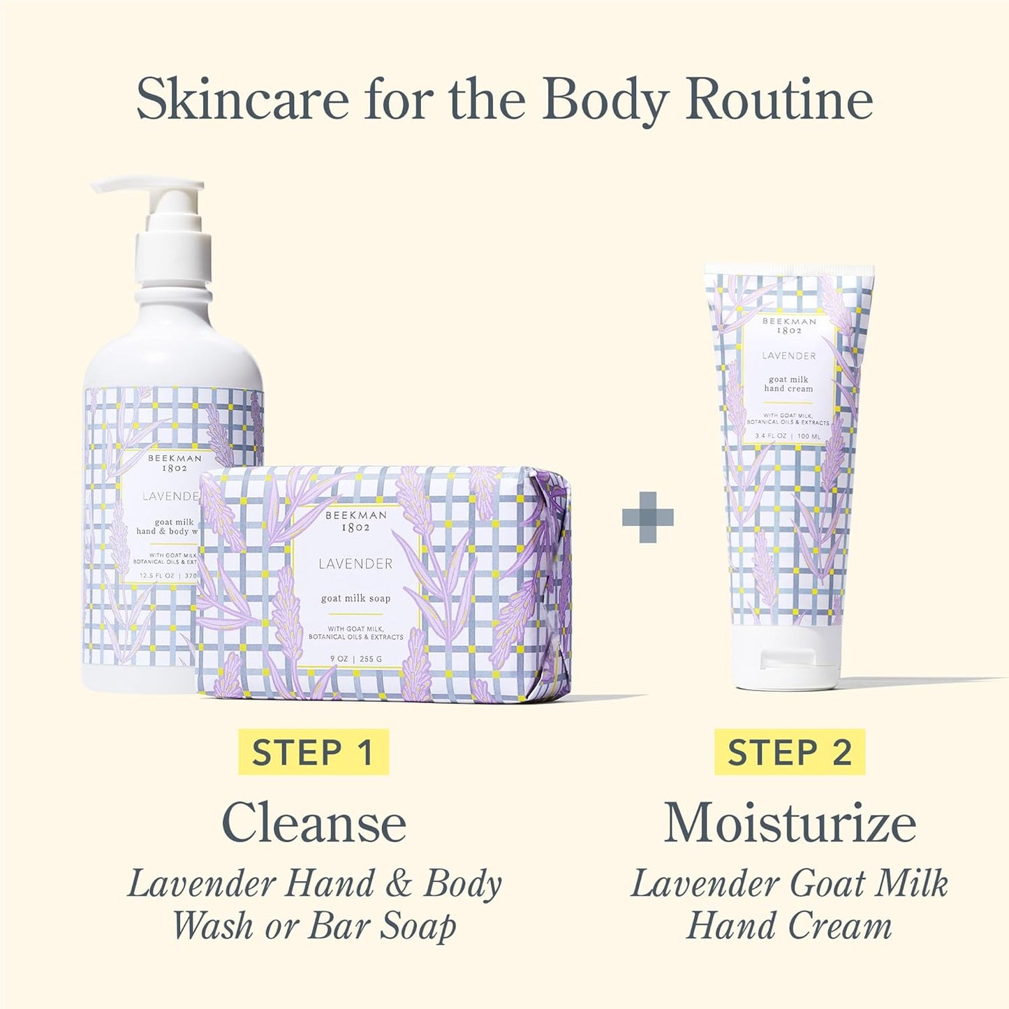 Beekman 1802 Pure Goat Milk Hand Cream, Lavender - Scented - 3.4 oz - Moisturizing Lotion for Dry Skin - Anti-Aging Hydration - Good for Sensitive Skin - Cruelty Free