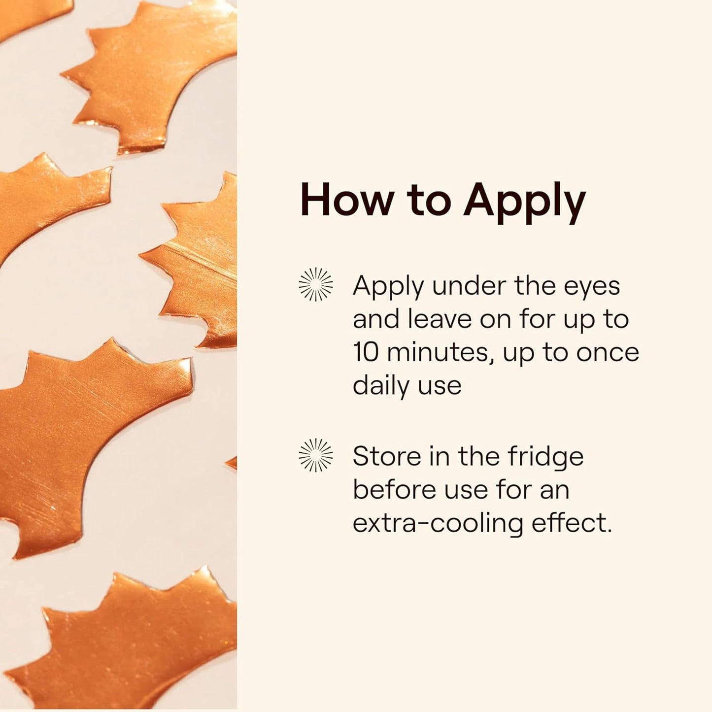 Live Tinted Rays Copper Peptide Eye Masks - Cooling, Brightening, and Nourishing Under Eye Patches, Reduces Fine Lines, Depuffs, & Hydrates with Copper Peptides, Banana Extract, and Bakuchiol - 1 Pair