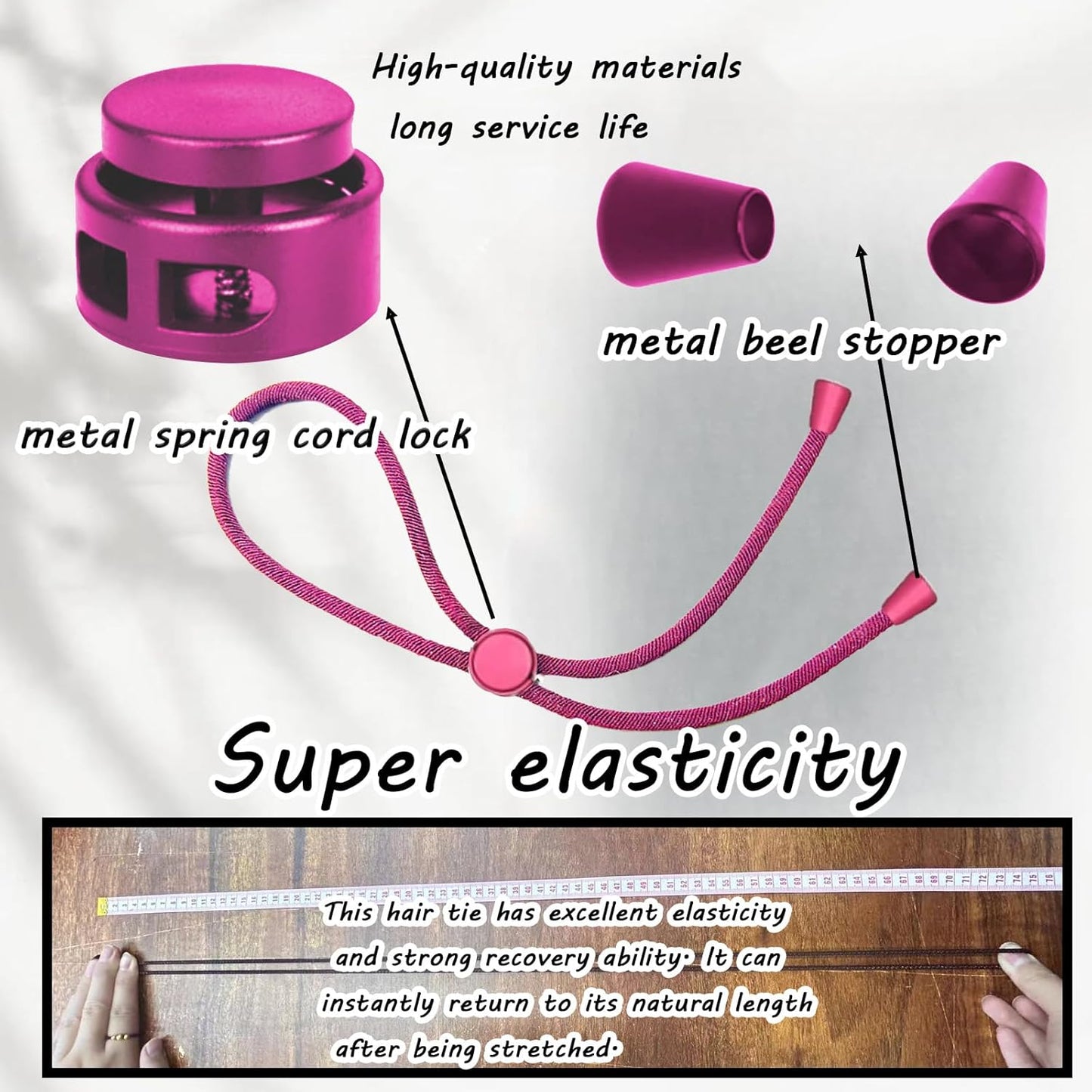 6pcs Pink Afro Hair Tie, Adjust Hair Ties for Thick Hair, Adjustable Headbands for Women, Hair Tie for Curly Hair, Large Adjustable Length Satin Hair Ties for Afro Puff