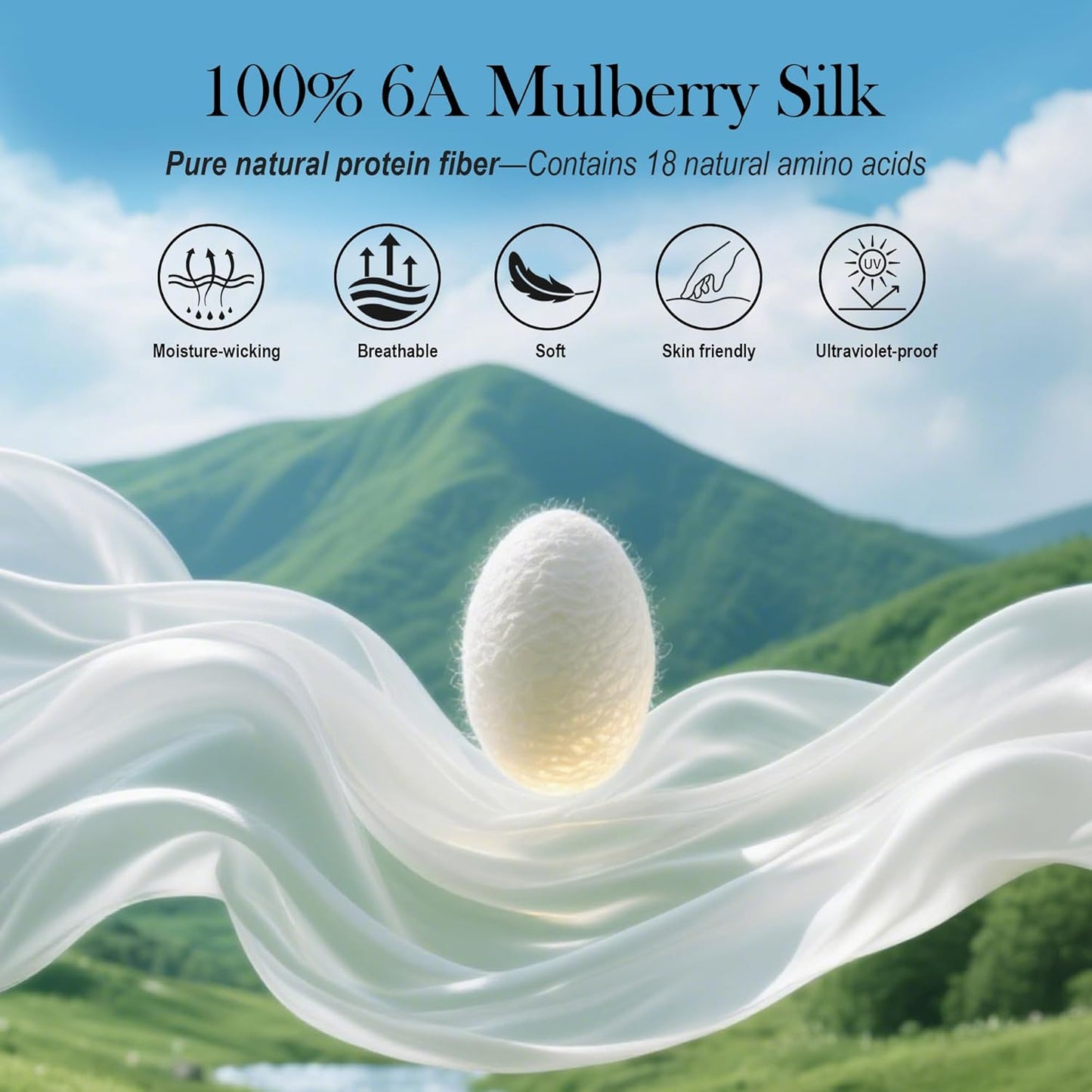 SilkDream 100% Mulberry Silk Sleep Mask Eye Mask for Sleeping 22 Momme Nature 6A Real Silk Gifts for Women&Men White