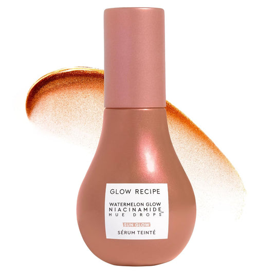 Glow Recipe Hue Drops Tinted Face Serum - Bronzing Drops to Brighten & Hydrate - Skincare Makeup Primer & Liquid Highlighter to Blur Pores for a Radiant, Even Skin Tone - Sunglow (40ml)