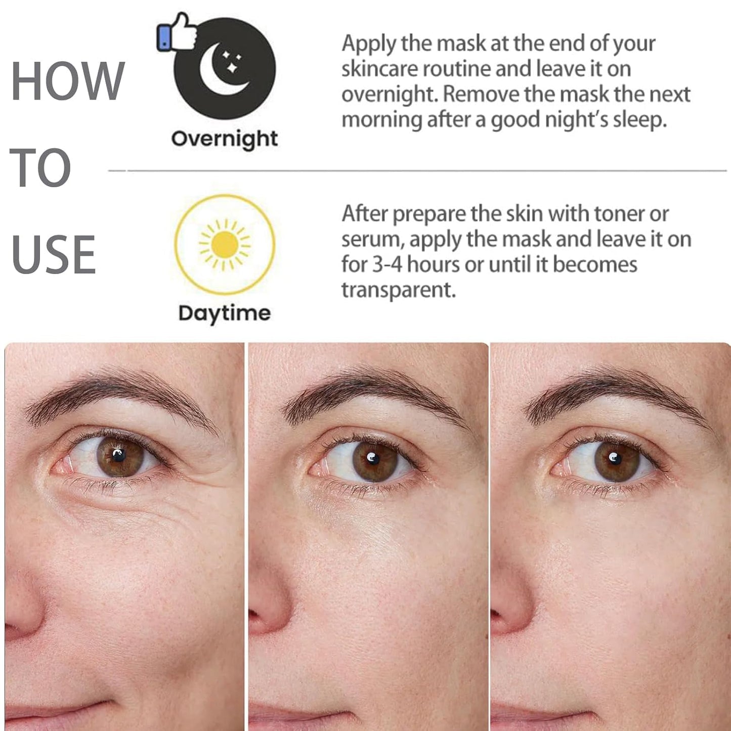 5 Pack Deep Collagen Face Mask, Bio-Collagen Korean Overnight Hydrogel Mask, Anti Wrinkle Firming Lifting Korean Collagen Films for Improve Skin Elasticity, Firming And Moisturizing