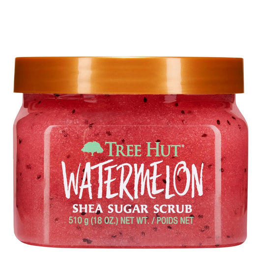 Tree Hut Watermelon Shea Sugar Scrub, Exfoliating, Hydrating & Moisturizing Body Scrub with Shea Butter & Nourishing Essential Oils, Smooth & Soften Skin, 18 oz