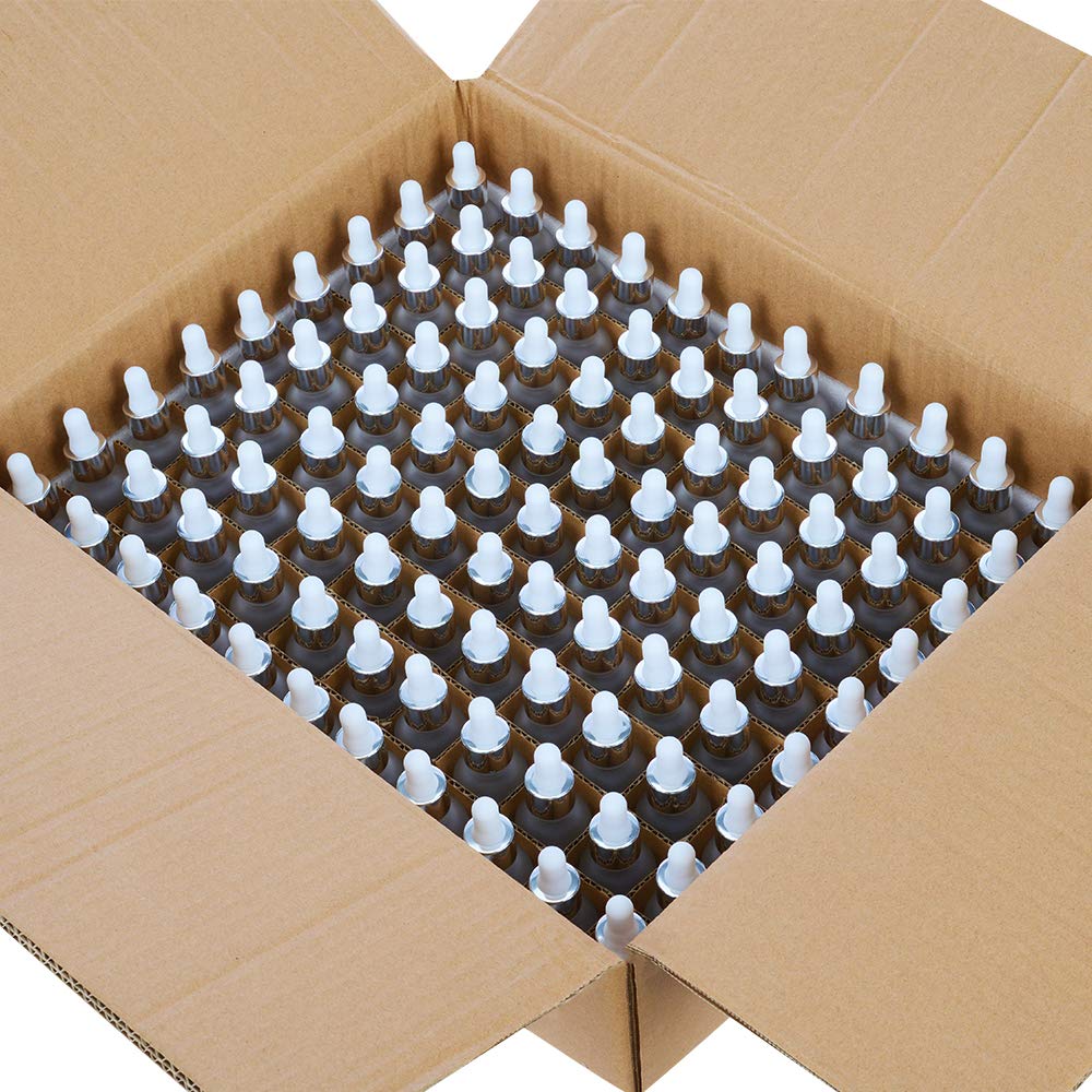 PrettyCare Glass Dropper Bottles Set of 99, 1oz (30ml) Frosted Empty Thick Bottles Bulk with Leakproof Silver Caps - With Labels & Funnels for for Storage, Travel,Essential Oils, DIY Serums
