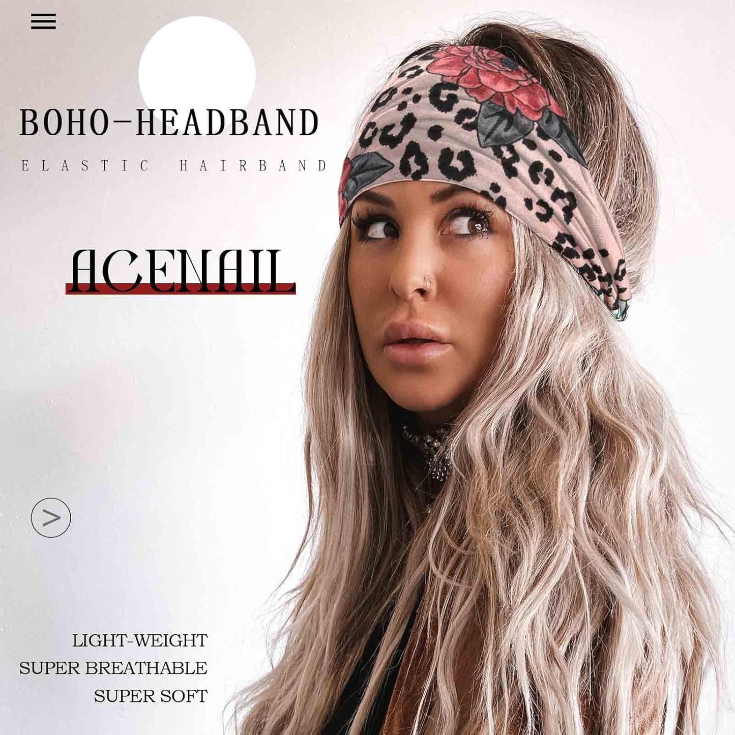 Acenail Wide Headbands Knotted Turban Headband Elastic Non Slip Hairbands Floral Workout Head Bands Yoga Cotton Hair Scarfs Boho Head Wraps Fashion Hair Accessories for Women 4Pcs(Gorgeous)
