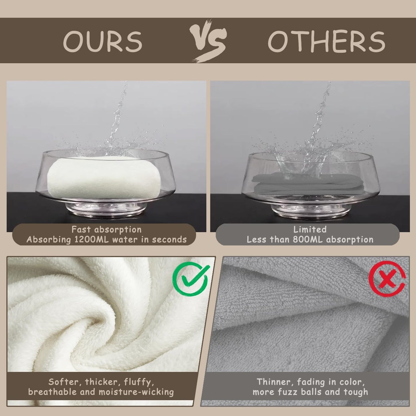 Microfiber Hair Towel Turban 3 Pack | Super Absorbent Quick Drying Hair Wrap for Women with Curly Hair | Anti Frizz Hair Towel Cap for Wet Hair(Red,Pink,White)