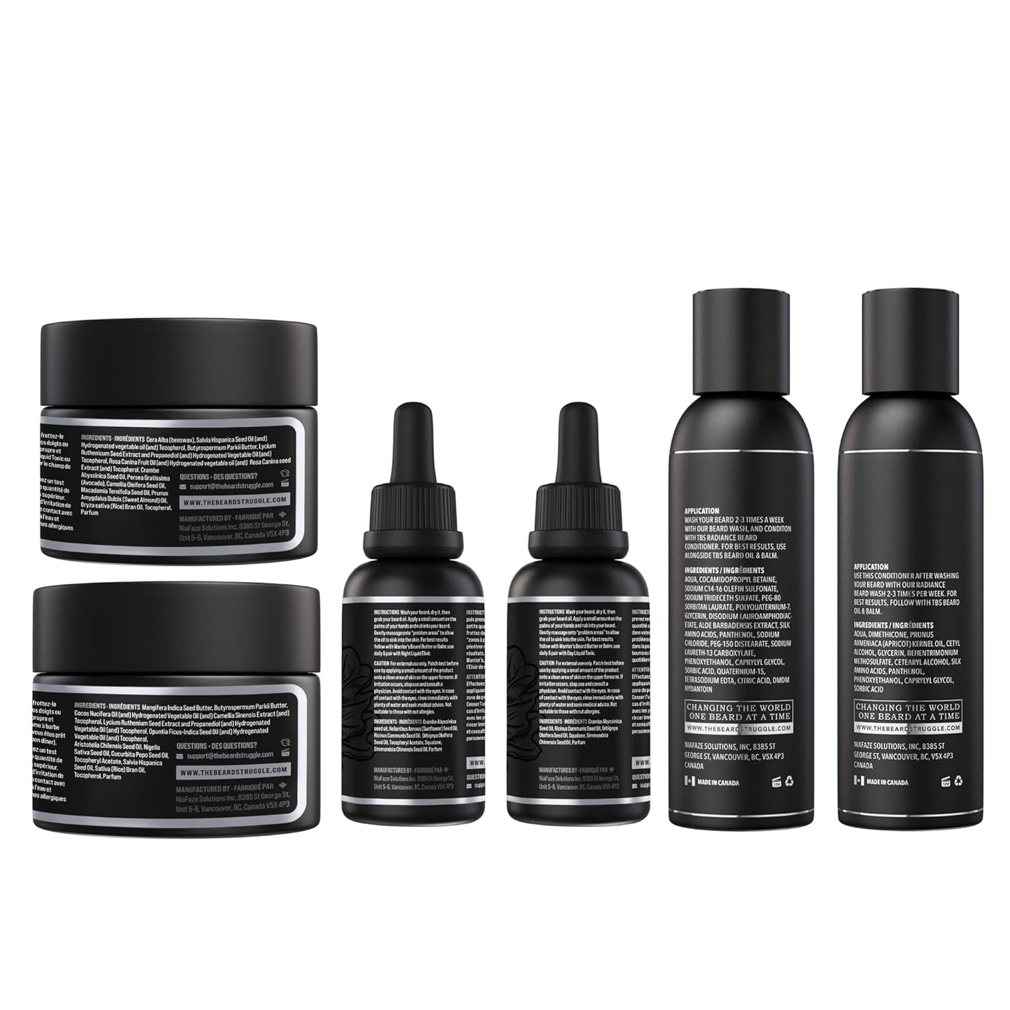 The Beard Struggle Greenlander Bundle Beard Kit - Includes Beard Butter, Beard Balm, Beard Night Oil, Beard Day Oil, Beard Wash & Beard Conditioner - Silver Collection - Viking Storm