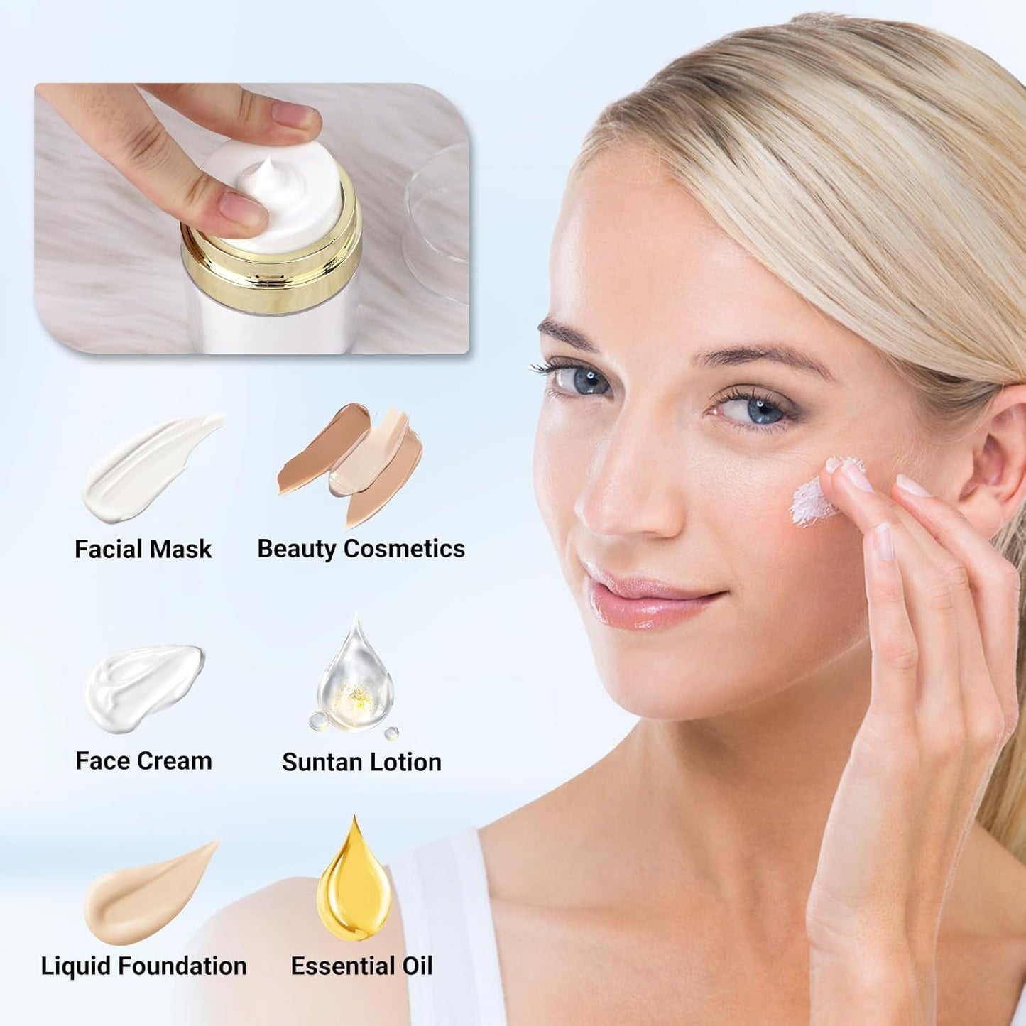 Segbeauty 1oz Airless Bottles Travel, 30ml Airless Pump Jars Refillable Travel Bottles Empty Makeup Containers Lotion Dispenser, Pack of 3 Gold Vacuum Bottle for Lotion Moisturizer Creams