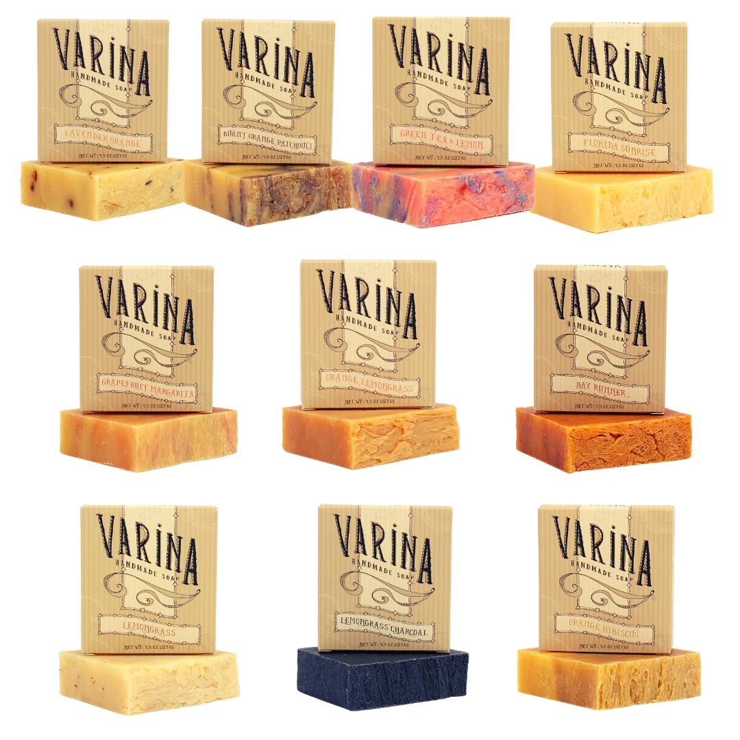 Natural Citrus Variety Bar Soap - Gentle Cleansing for Sensitive Skin, Citrus - 10 Pack - Handmade Soap