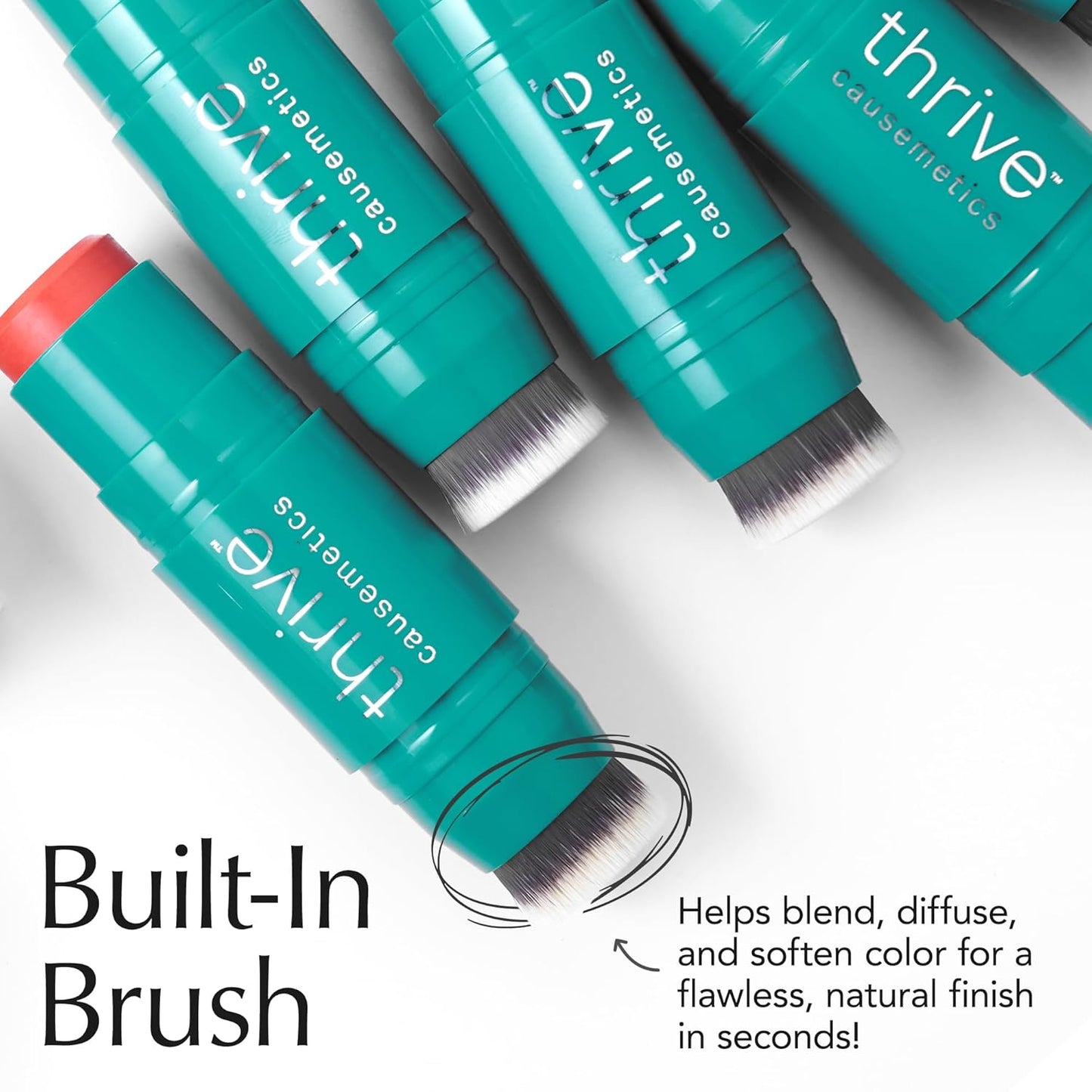 Thrive Causemetics Triple Threat Color Stick: Cream Blush Stick with Vitamin E, Evening Primrose Oil, Waterproof Smudge Proof Face Makeup Formula, Kaisa (Dusty Rose Matte)